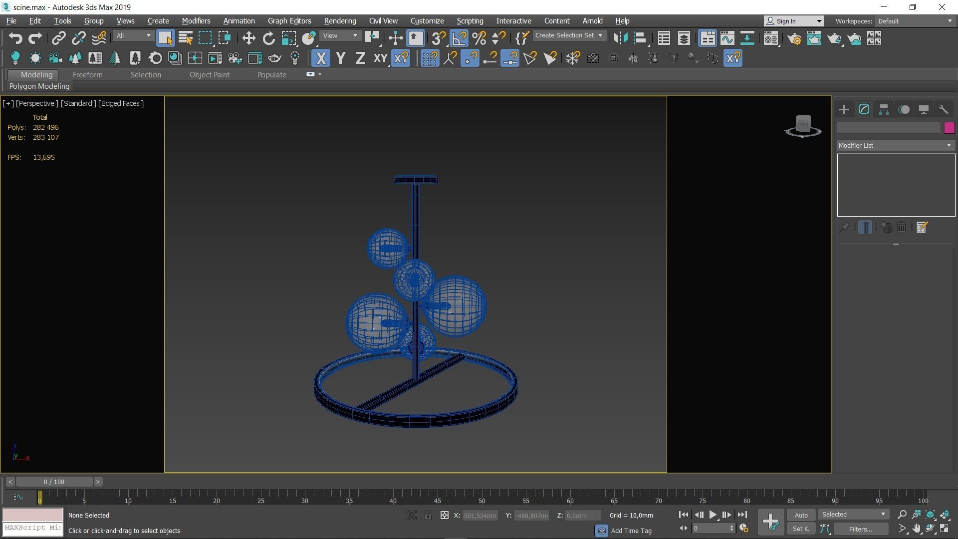 Chandelier glass spheres pendant light Low-poly 3D model_5