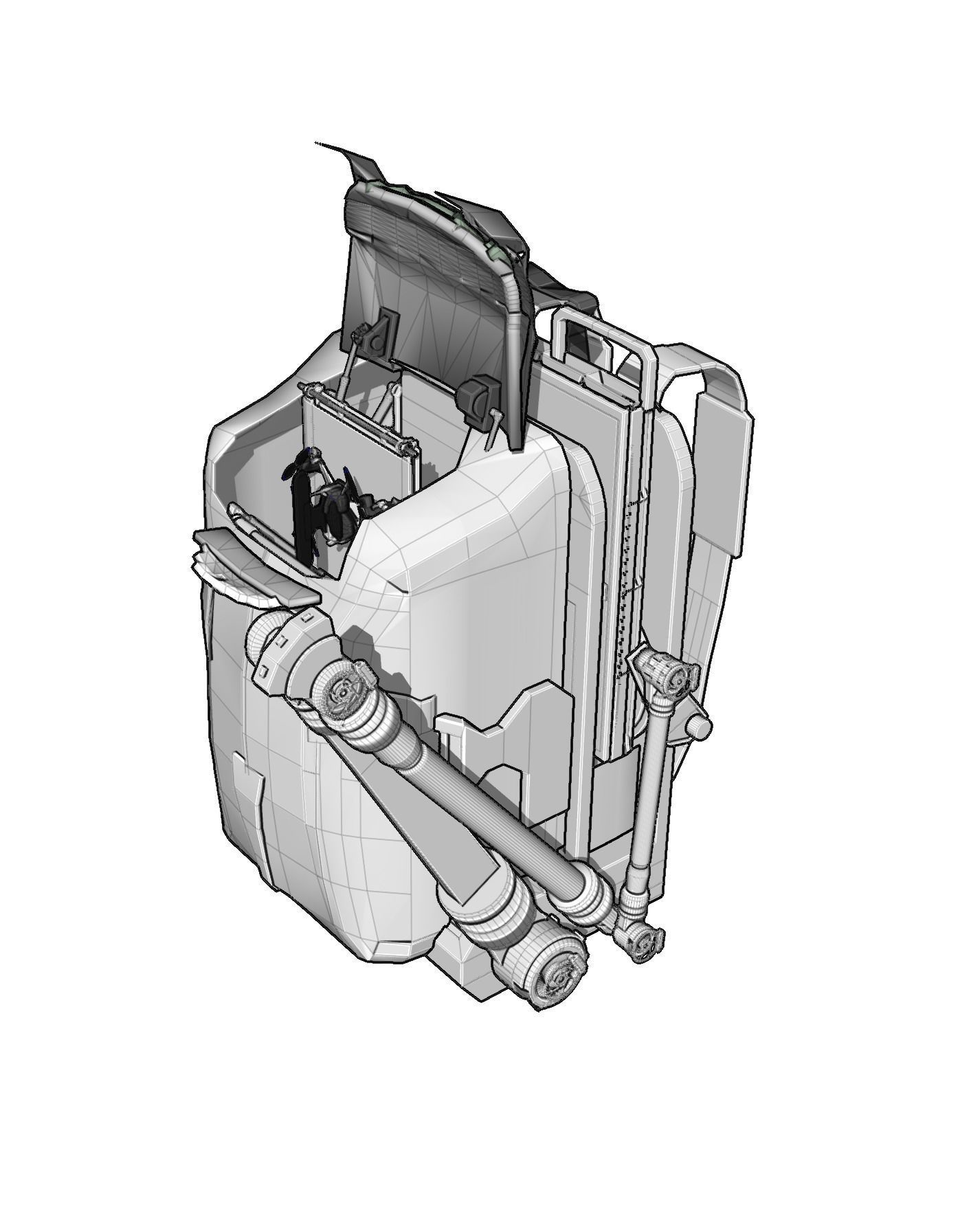 Robotic Backpack and Drone Launch Station 3D model_3