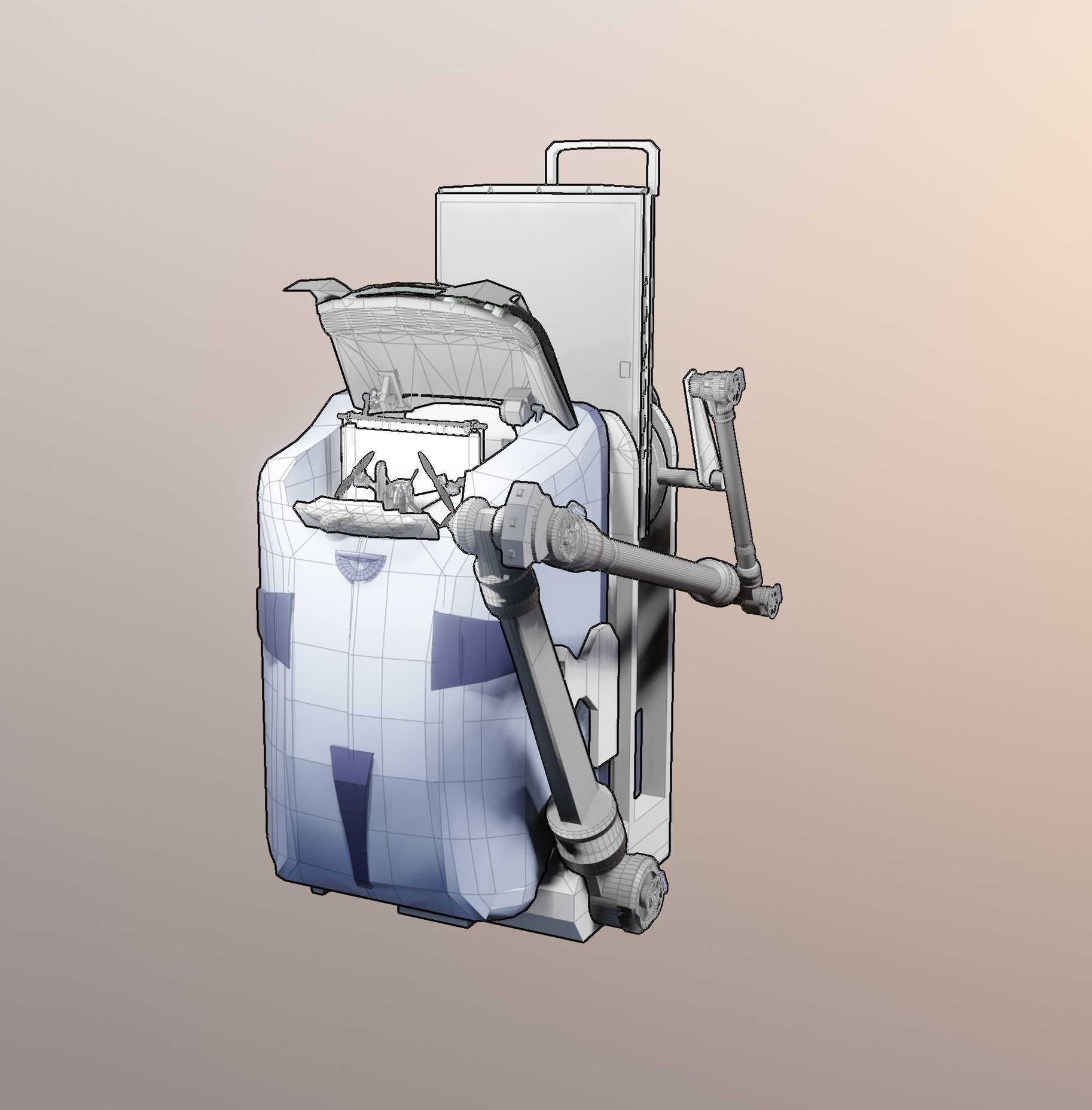Robotic Backpack and Drone Launch Station 3D model_6