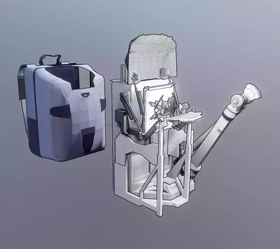 Robotic Backpack and Drone Launch Station 3D model