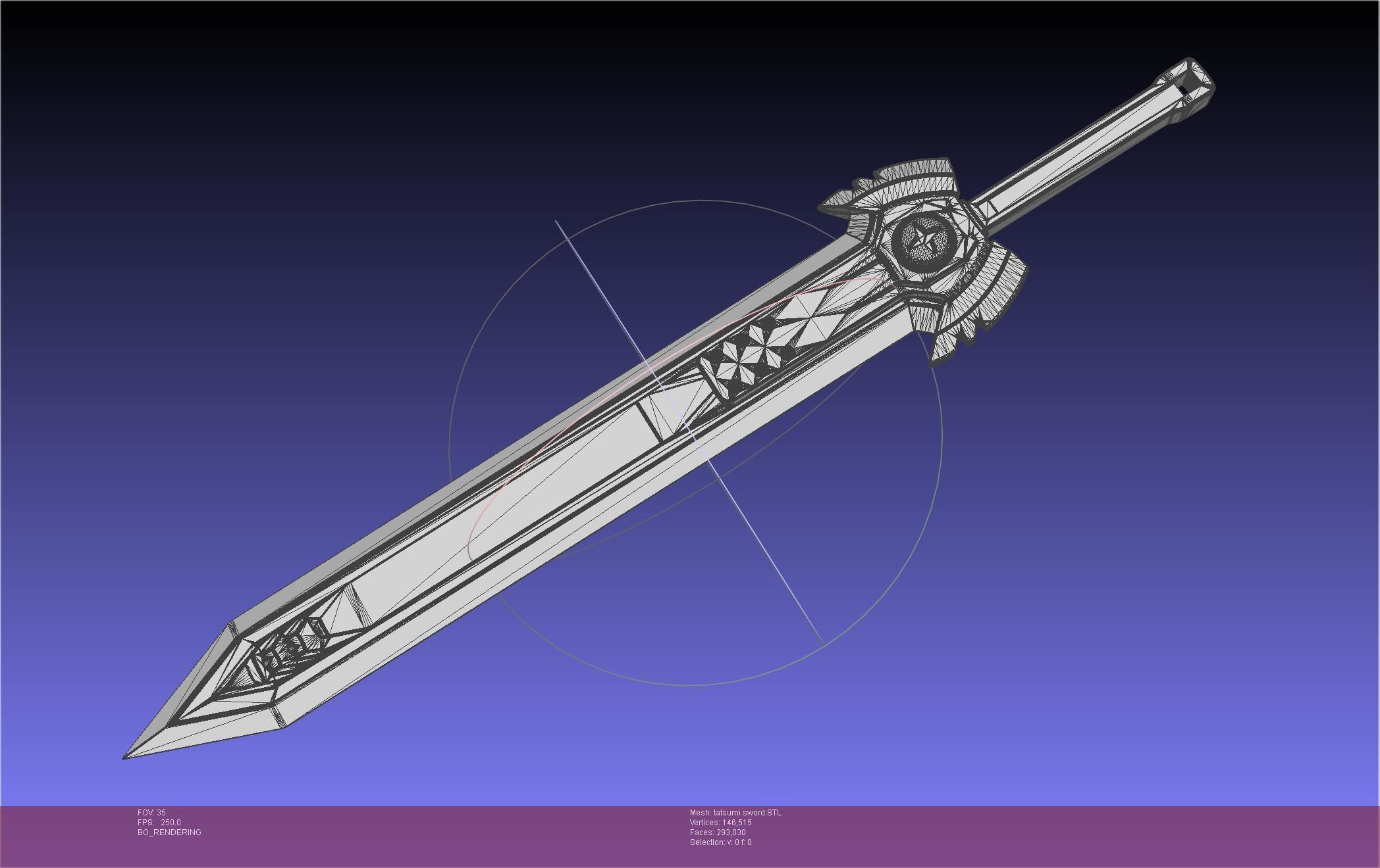 Akame Ga Kill Tatsumi Incursio Sword Printable Assembly 3D print model_34