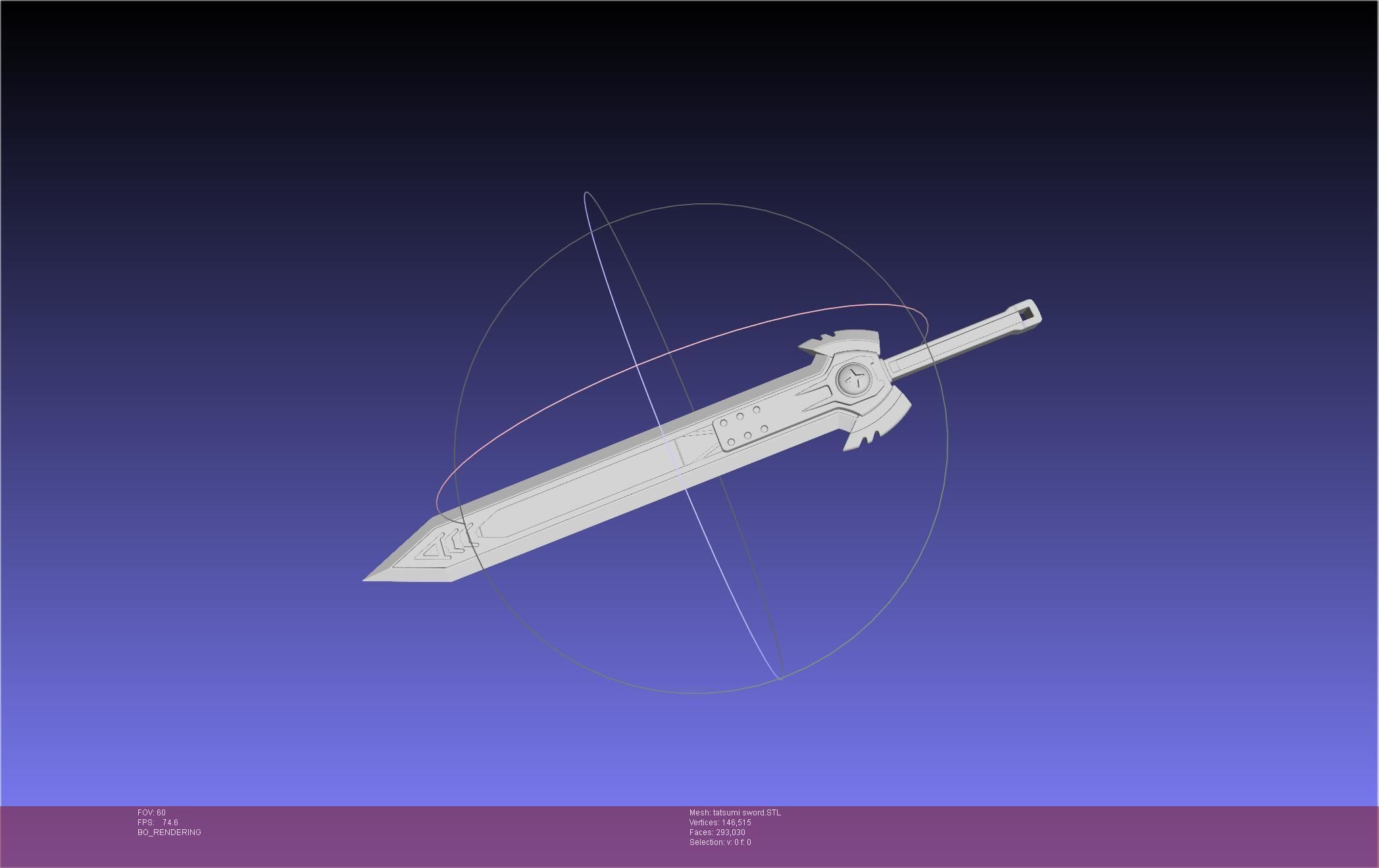 Akame Ga Kill Tatsumi Incursio Sword Printable Assembly 3D print model_6