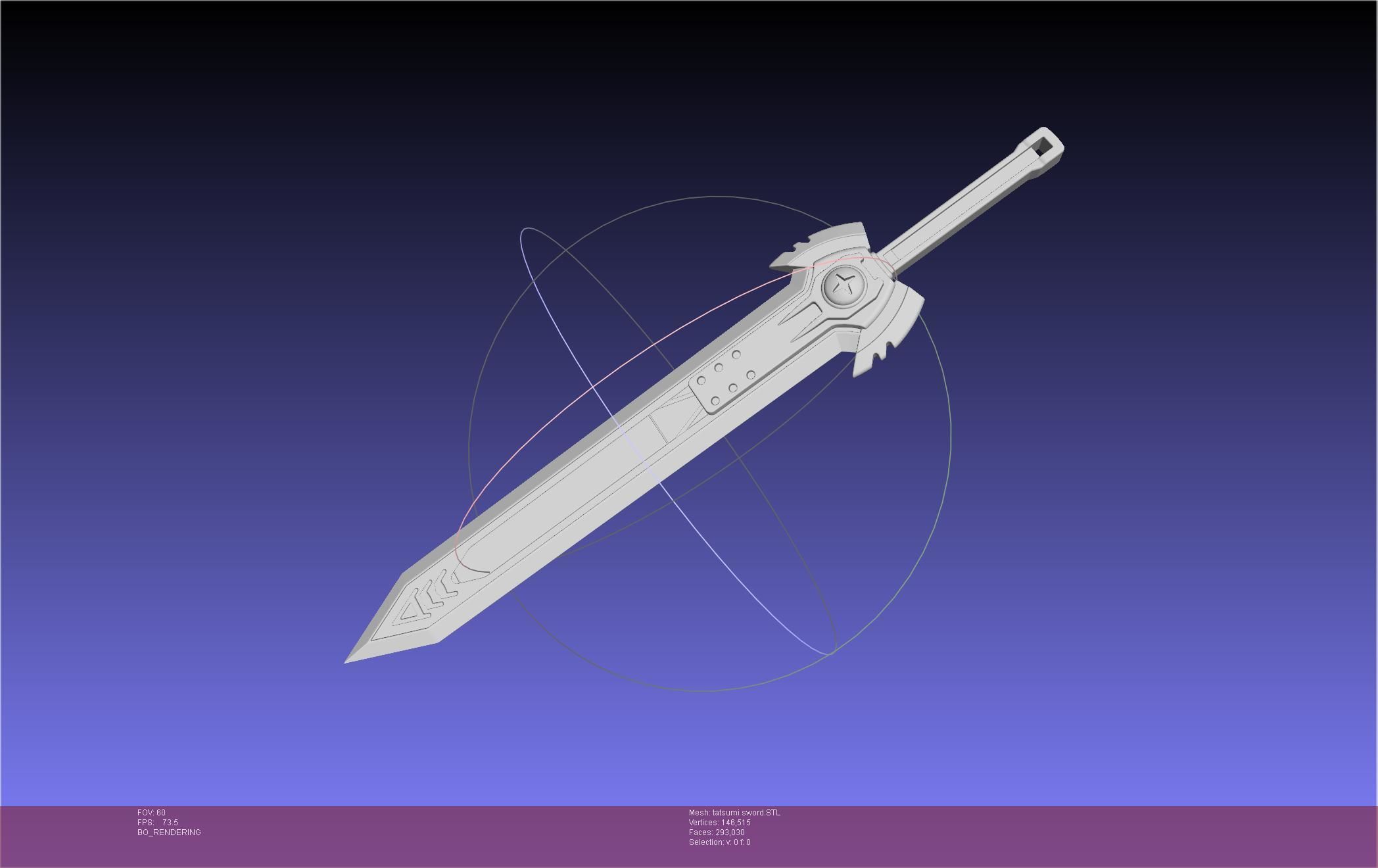 Akame Ga Kill Tatsumi Incursio Sword Printable Assembly 3D print model_3