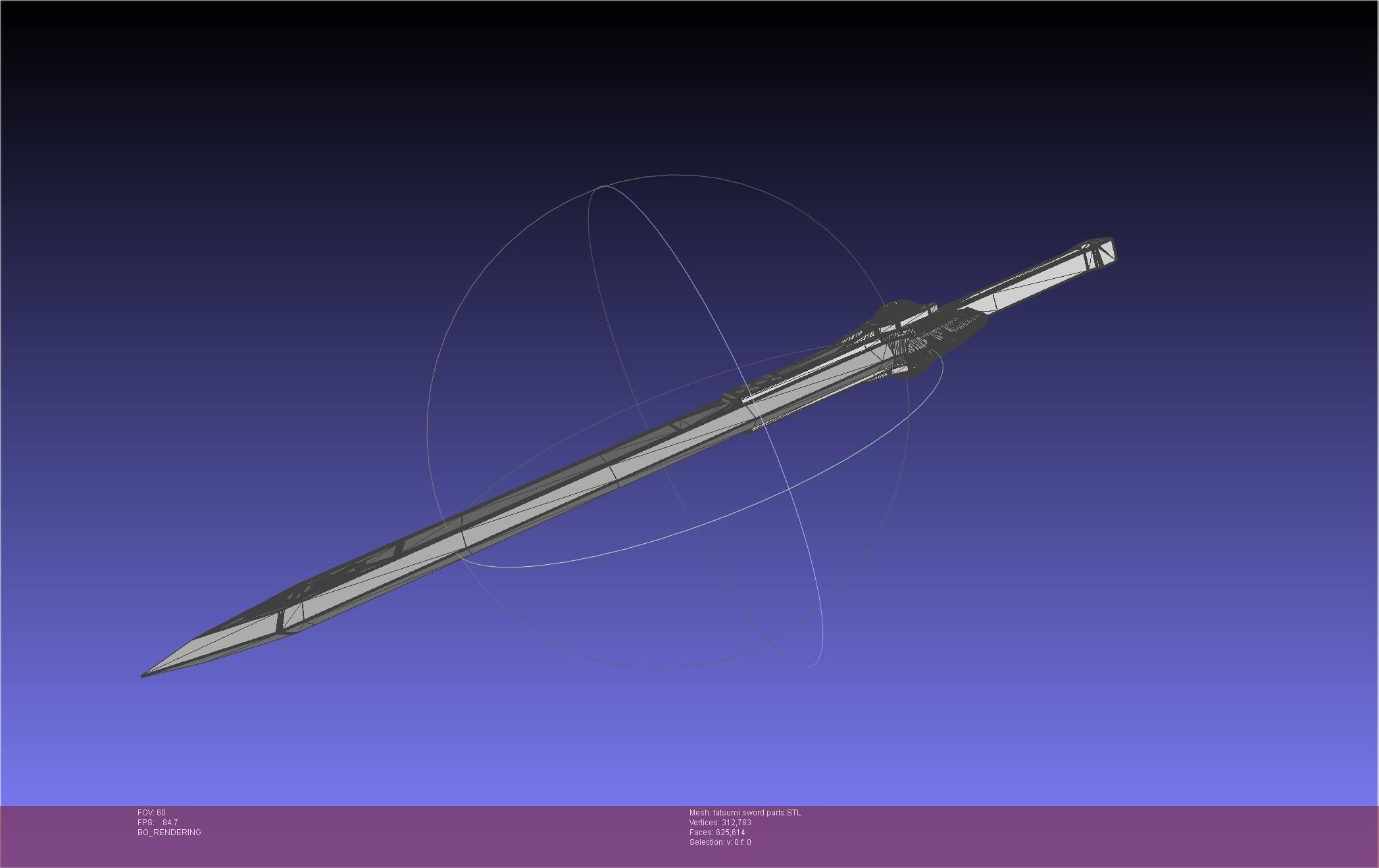 Akame Ga Kill Tatsumi Incursio Sword Printable Assembly 3D print model_48