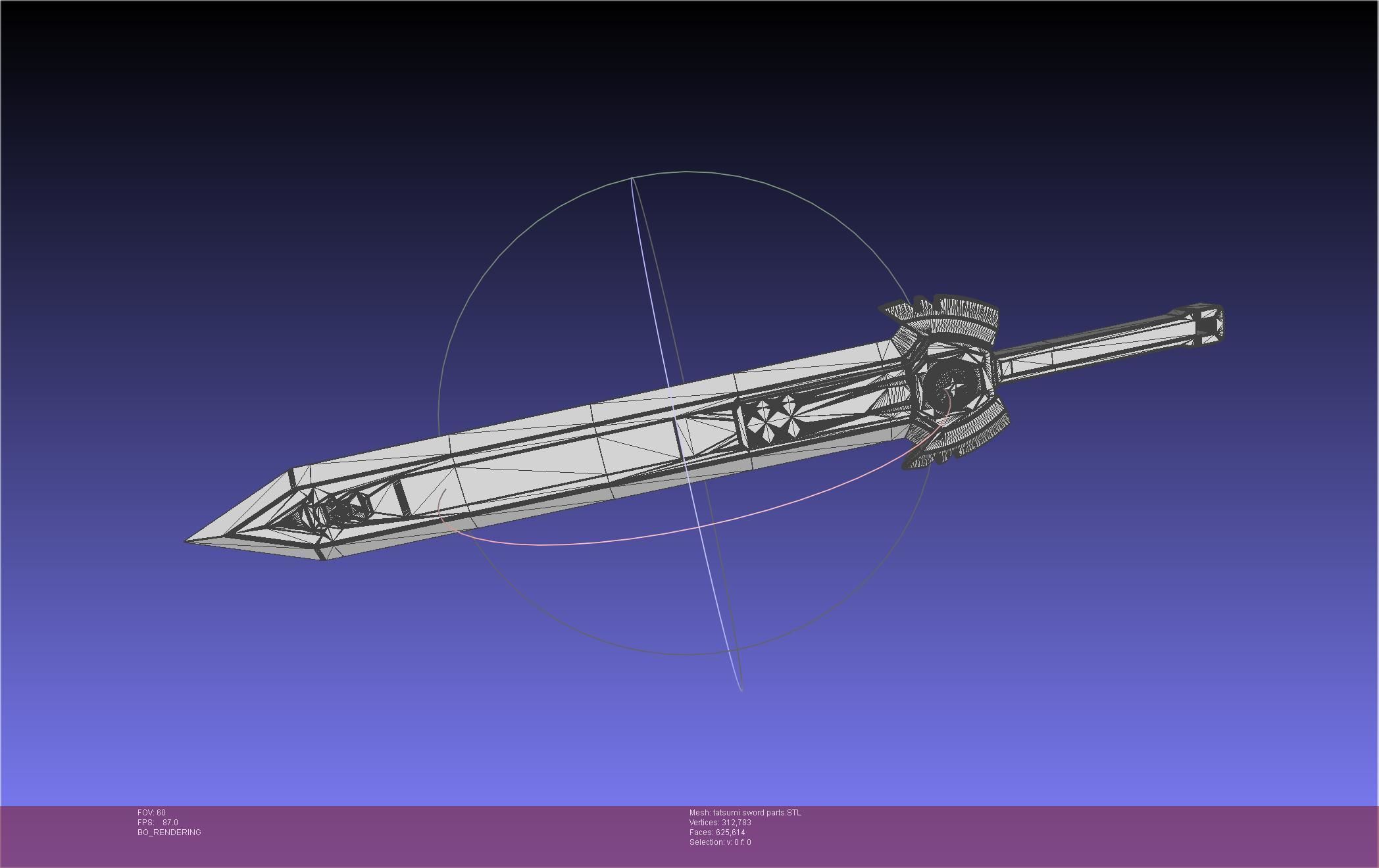 Akame Ga Kill Tatsumi Incursio Sword Printable Assembly 3D print model_49