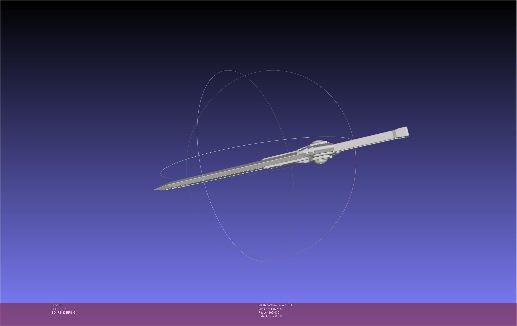 Akame Ga Kill Tatsumi Incursio Sword Printable Assembly 3D print model_10