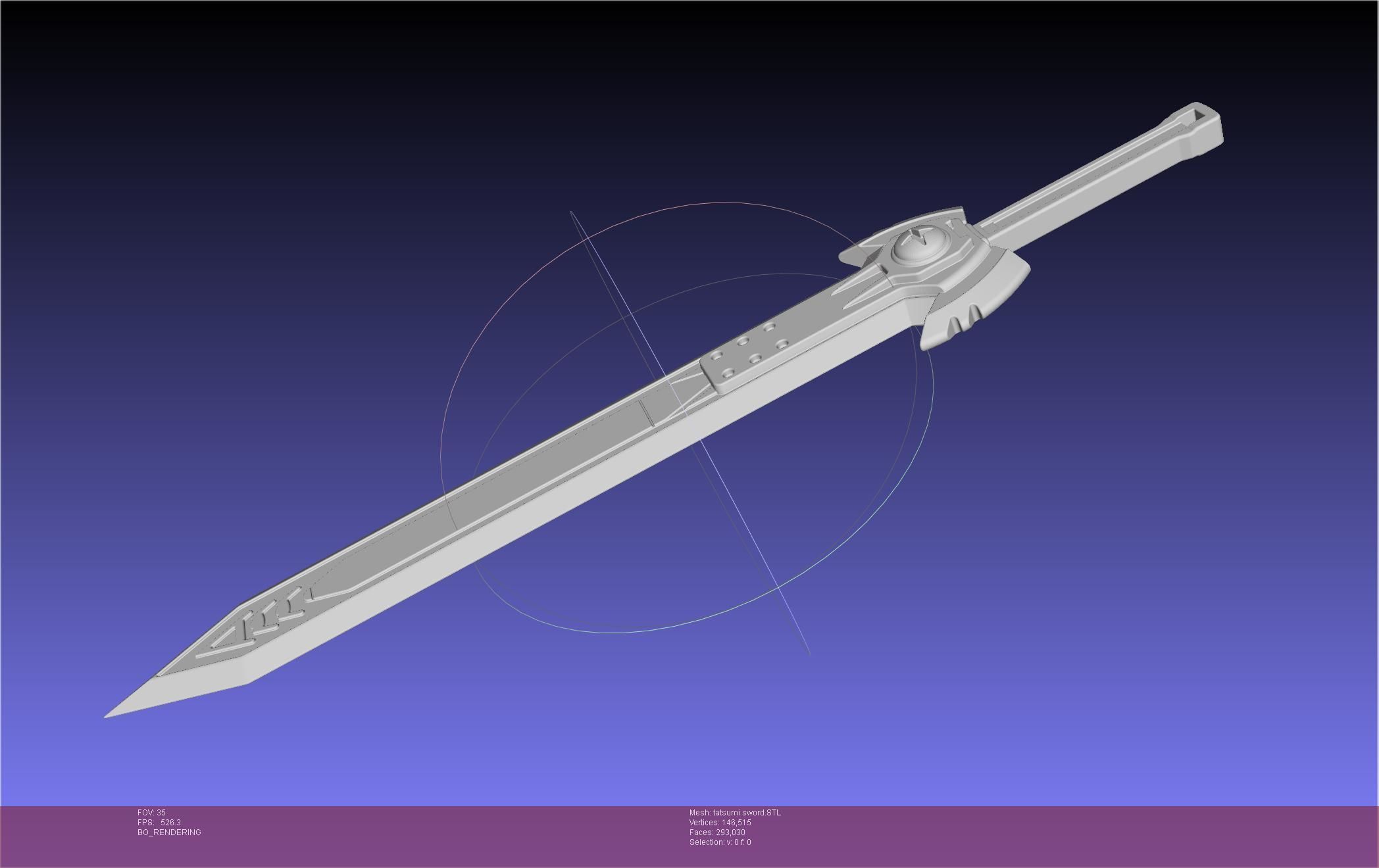 Akame Ga Kill Tatsumi Incursio Sword Printable Assembly 3D print model_37