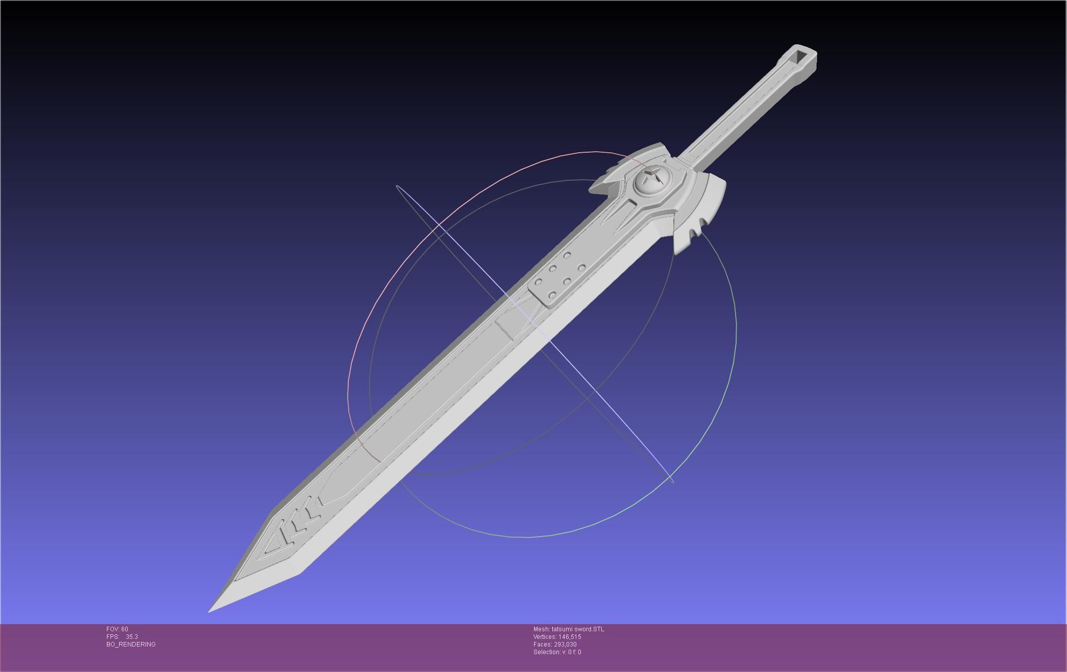 Akame Ga Kill Tatsumi Incursio Sword Printable Assembly 3D print model_1