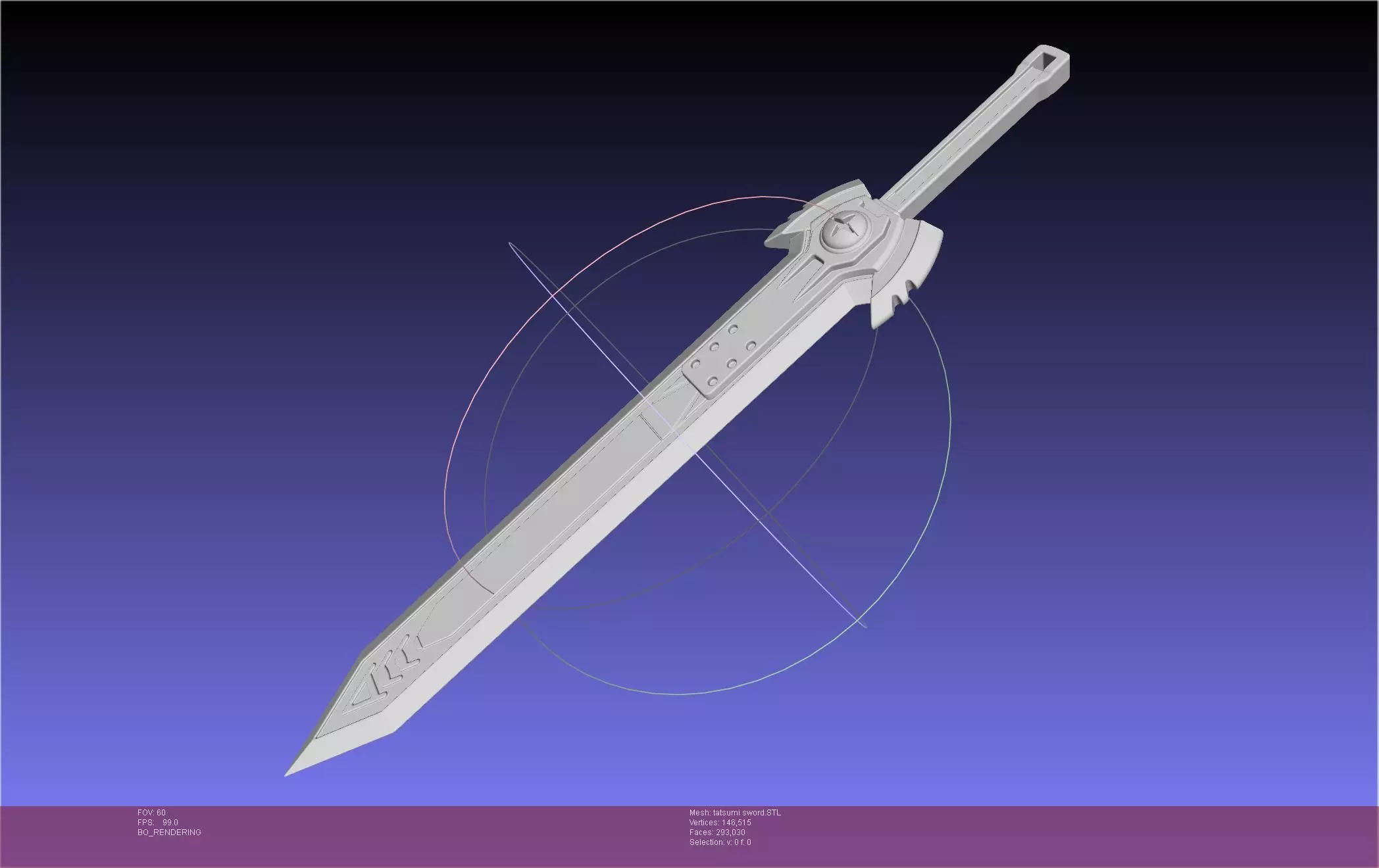 Akame Ga Kill Tatsumi Incursio Sword Printable Assembly 3D print model_0