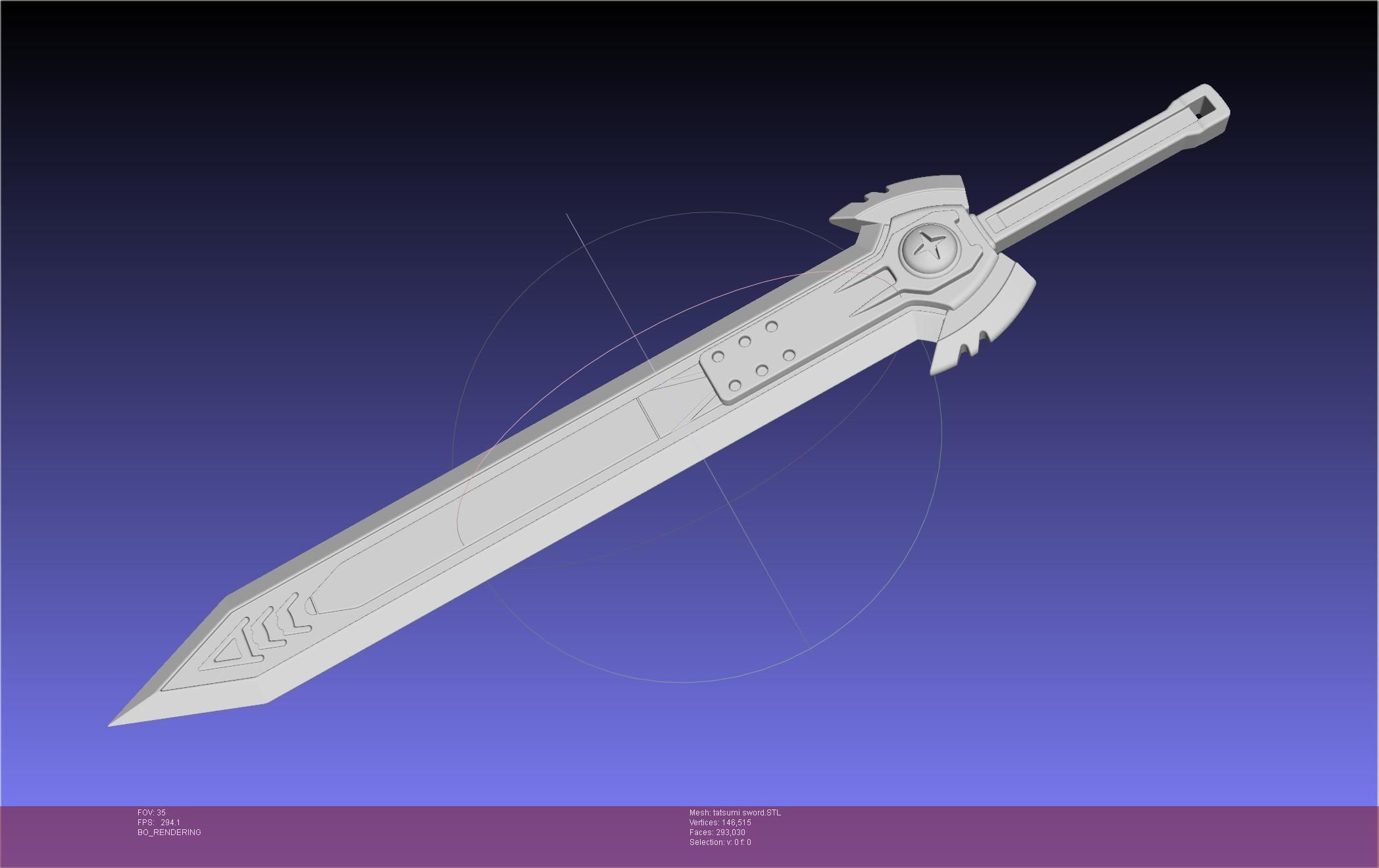 Akame Ga Kill Tatsumi Incursio Sword Printable Assembly 3D print model_35