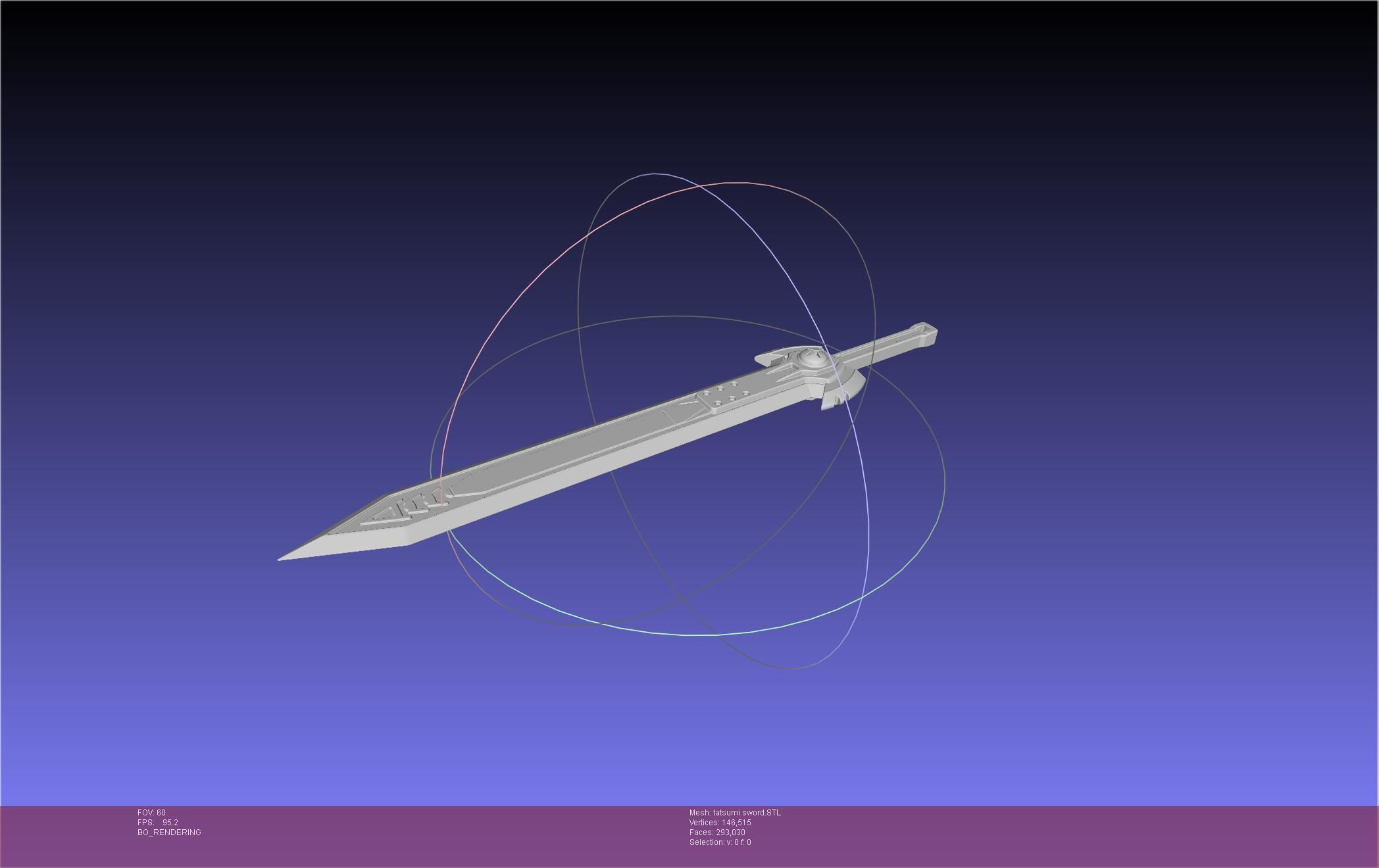 Akame Ga Kill Tatsumi Incursio Sword Printable Assembly 3D print model_8