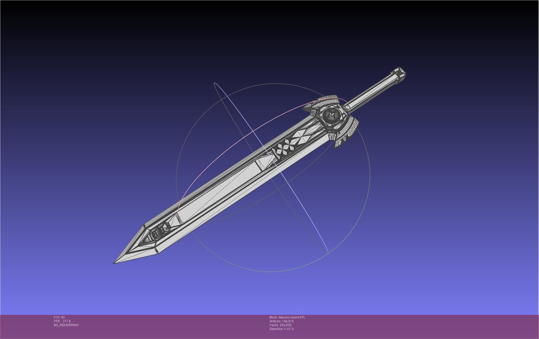 Akame Ga Kill Tatsumi Incursio Sword Printable Assembly 3D print model_28