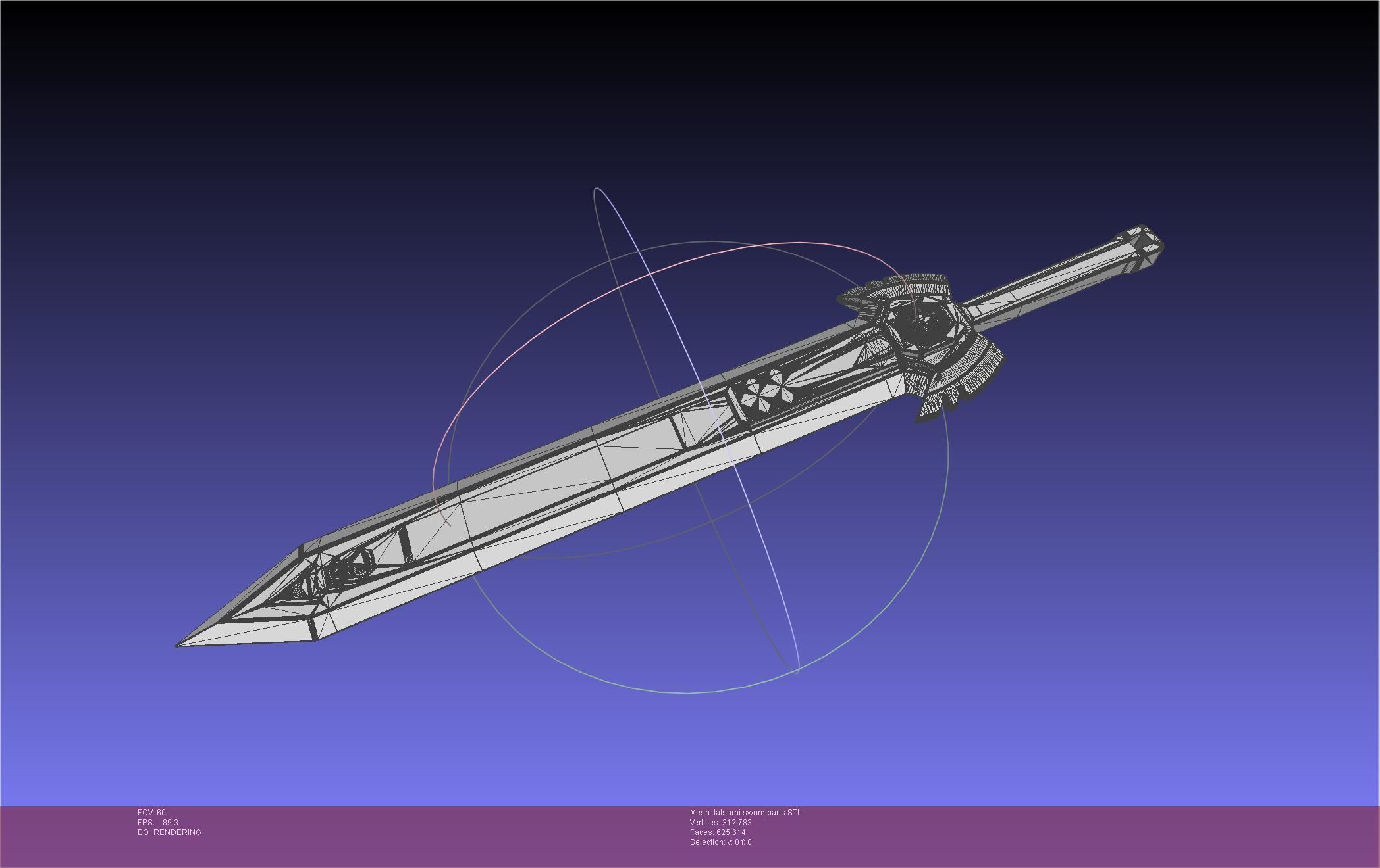 Akame Ga Kill Tatsumi Incursio Sword Printable Assembly 3D print model_47