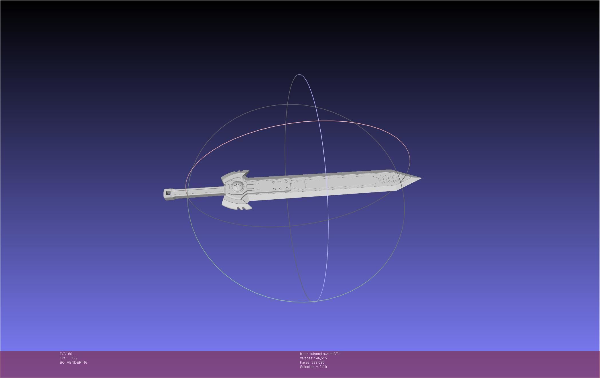 Akame Ga Kill Tatsumi Incursio Sword Printable Assembly 3D print model_21