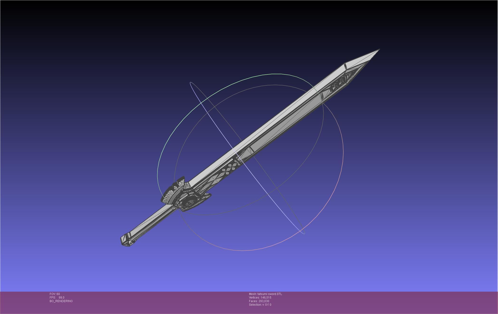 Akame Ga Kill Tatsumi Incursio Sword Printable Assembly 3D print model_26