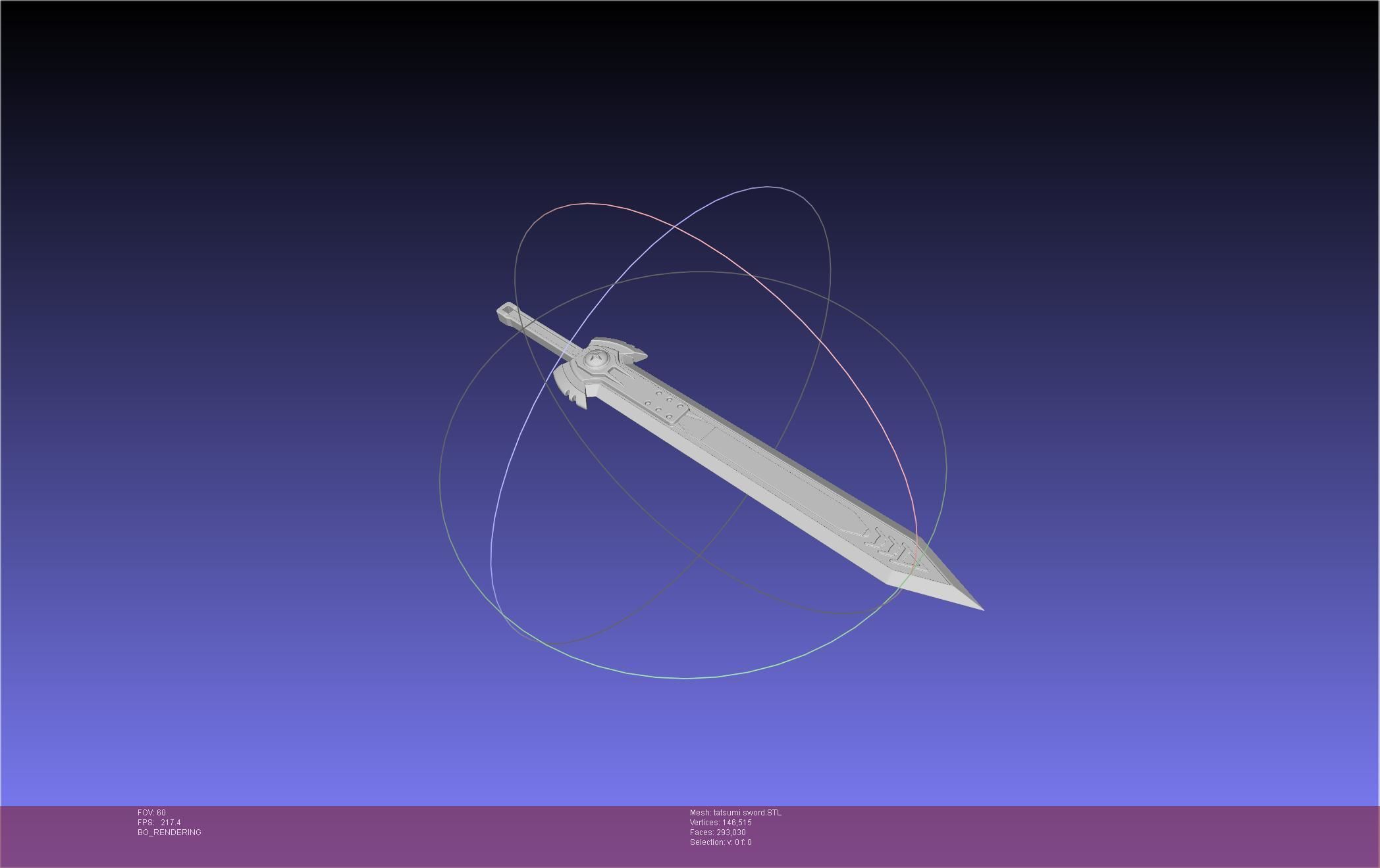 Akame Ga Kill Tatsumi Incursio Sword Printable Assembly 3D print model_14