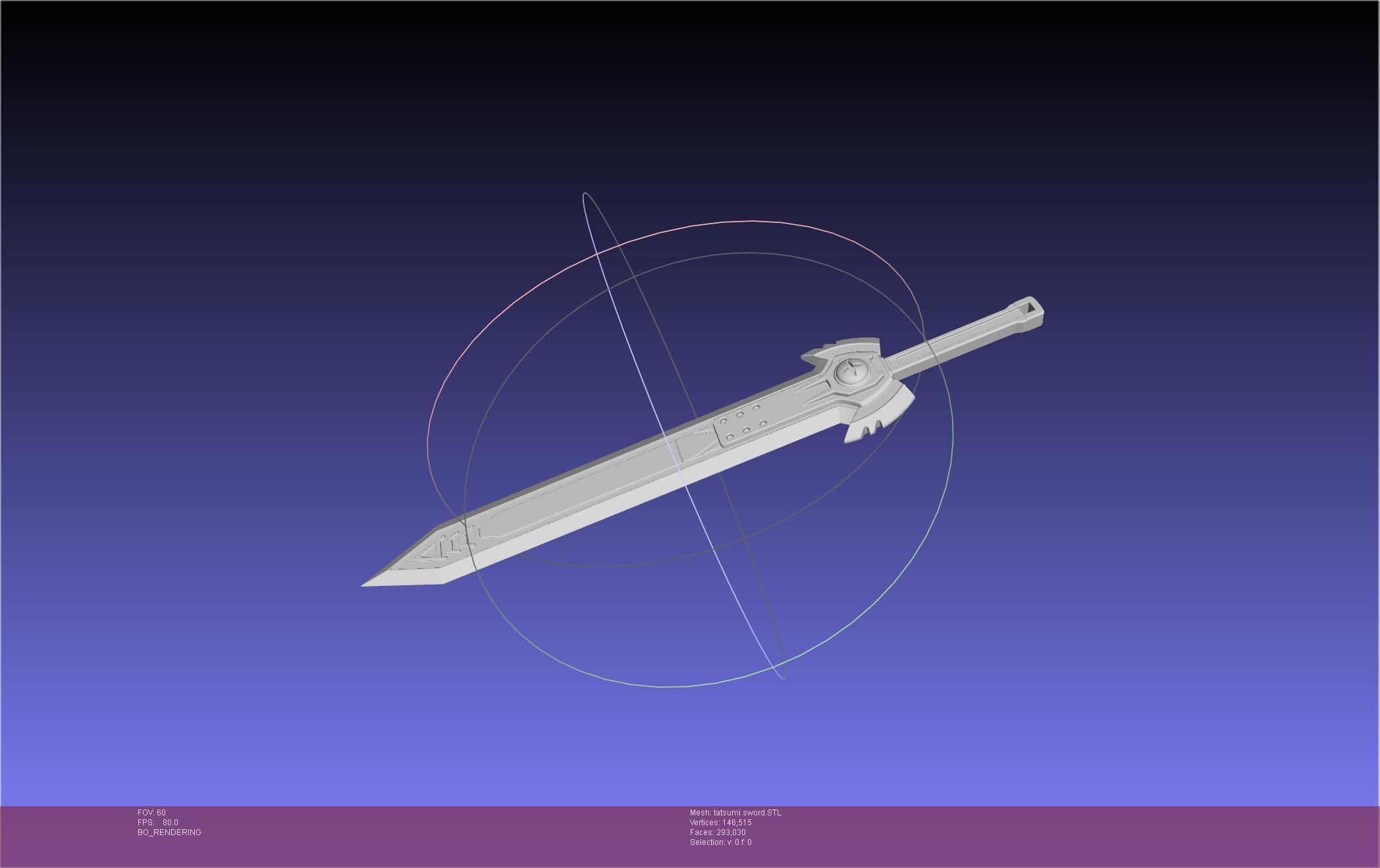 Akame Ga Kill Tatsumi Incursio Sword Printable Assembly 3D print model_5