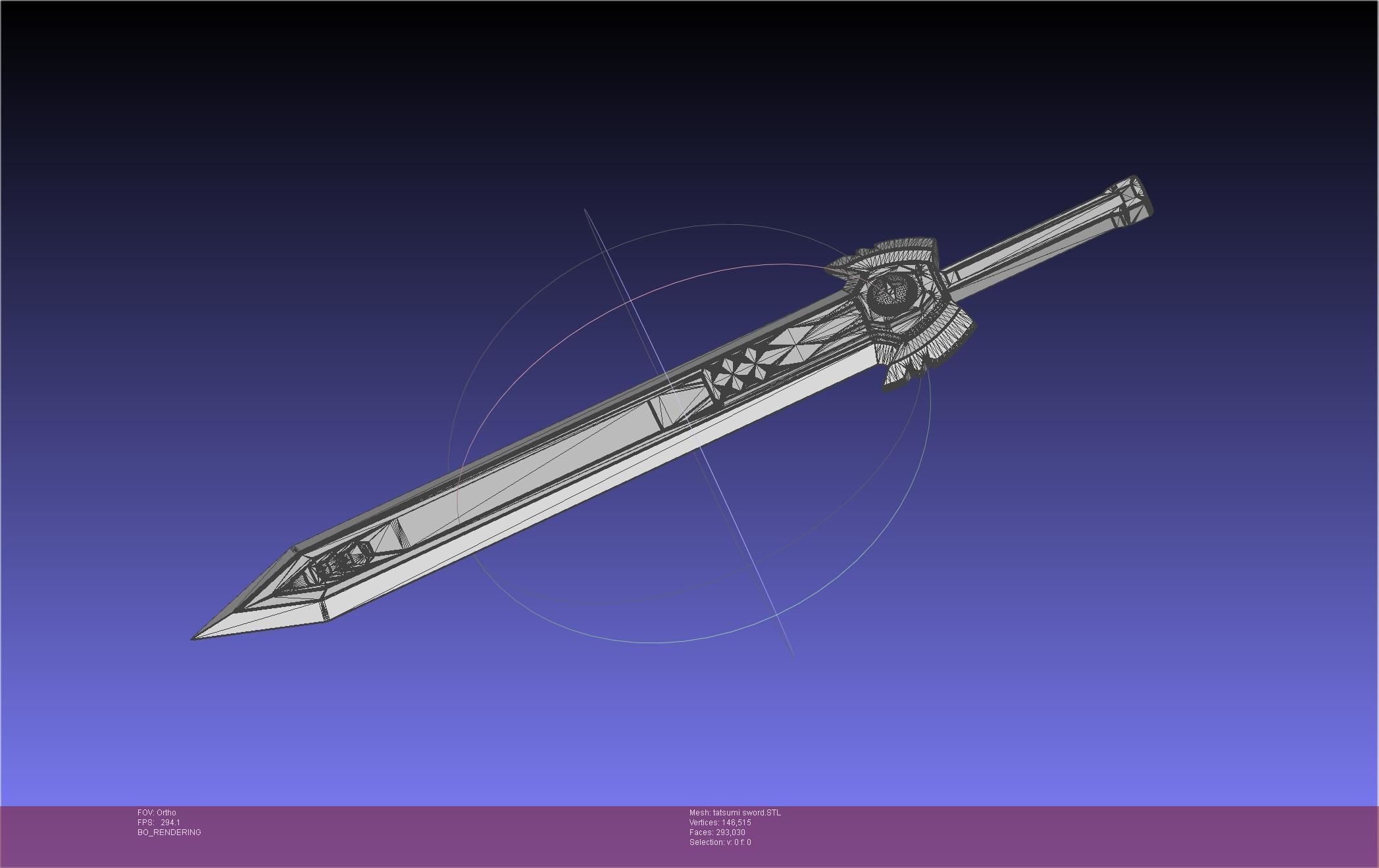 Akame Ga Kill Tatsumi Incursio Sword Printable Assembly 3D print model_33