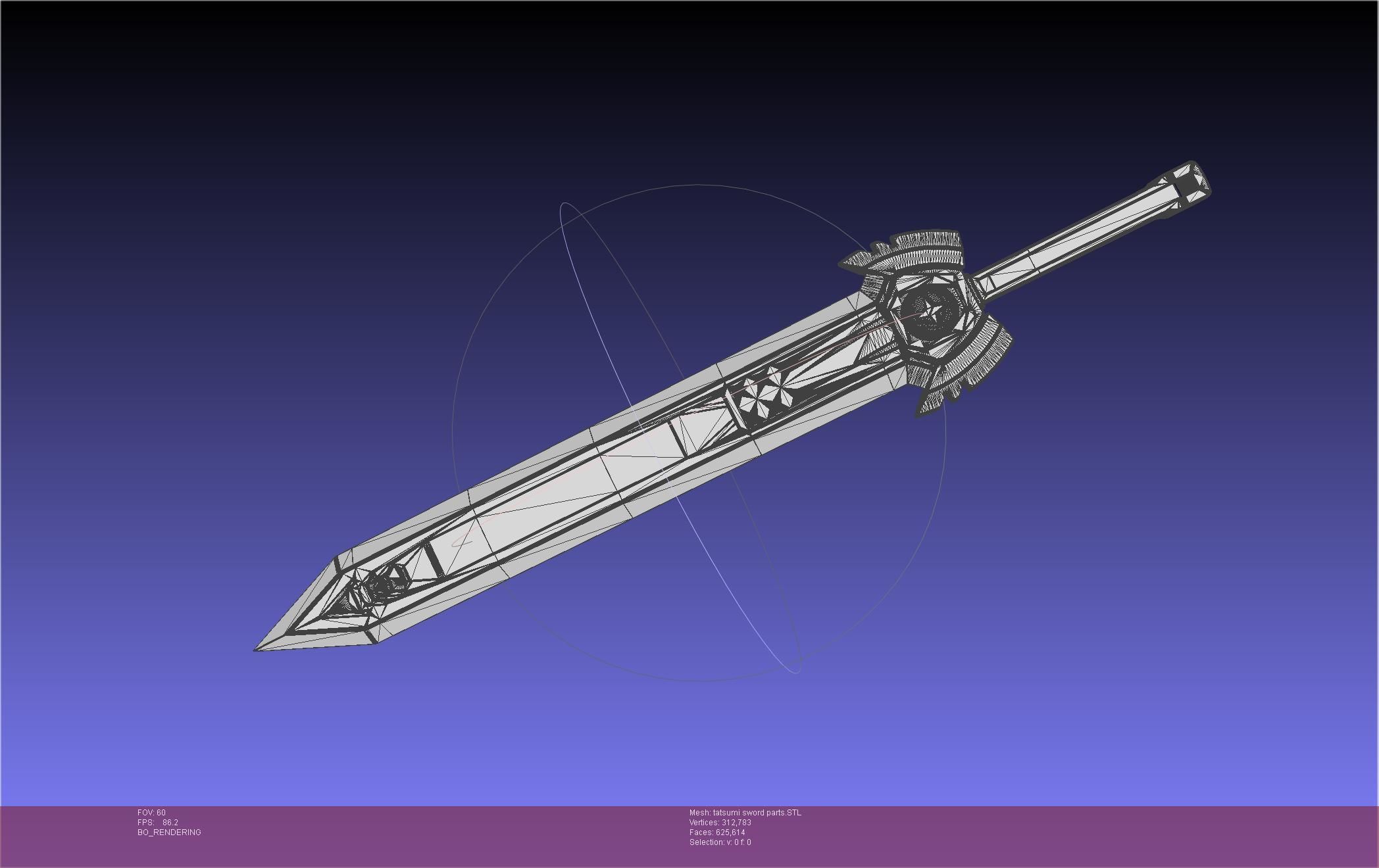 Akame Ga Kill Tatsumi Incursio Sword Printable Assembly 3D print model_46