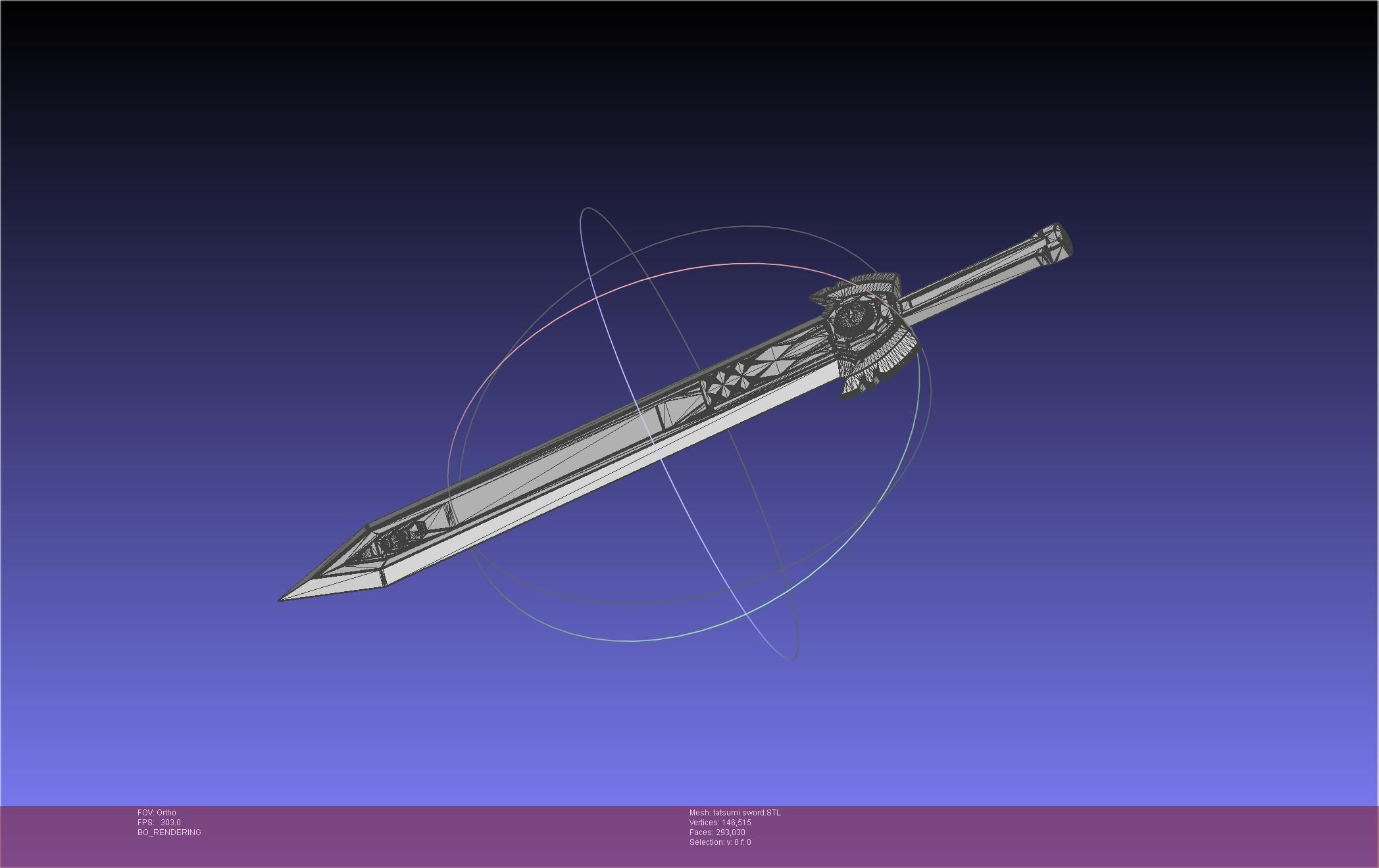 Akame Ga Kill Tatsumi Incursio Sword Printable Assembly 3D print model_32