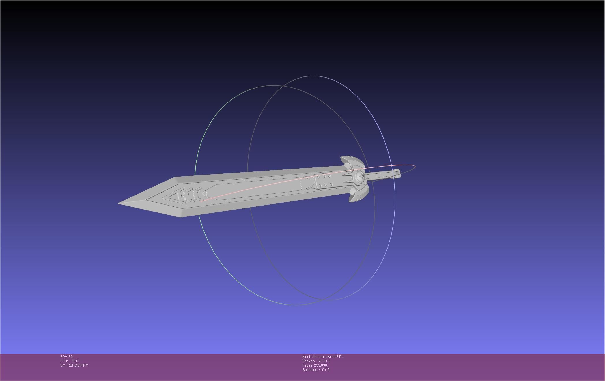 Akame Ga Kill Tatsumi Incursio Sword Printable Assembly 3D print model_9