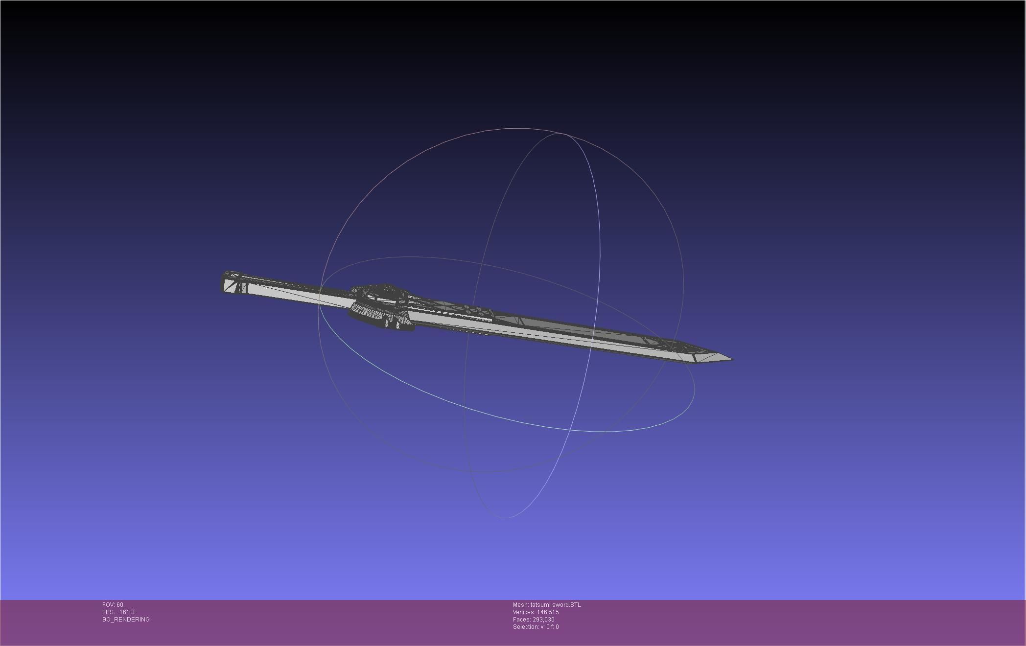 Akame Ga Kill Tatsumi Incursio Sword Printable Assembly 3D print model_24