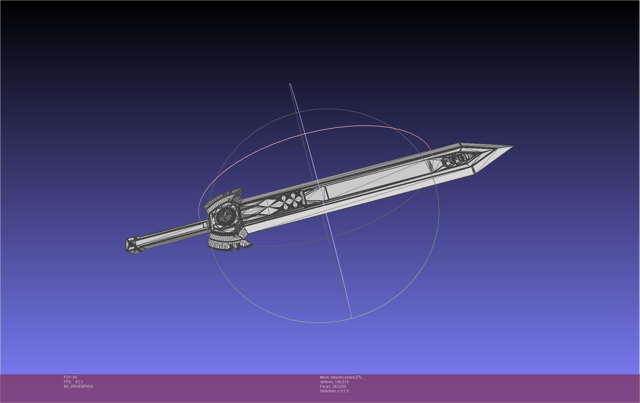 Akame Ga Kill Tatsumi Incursio Sword Printable Assembly 3D print model_25