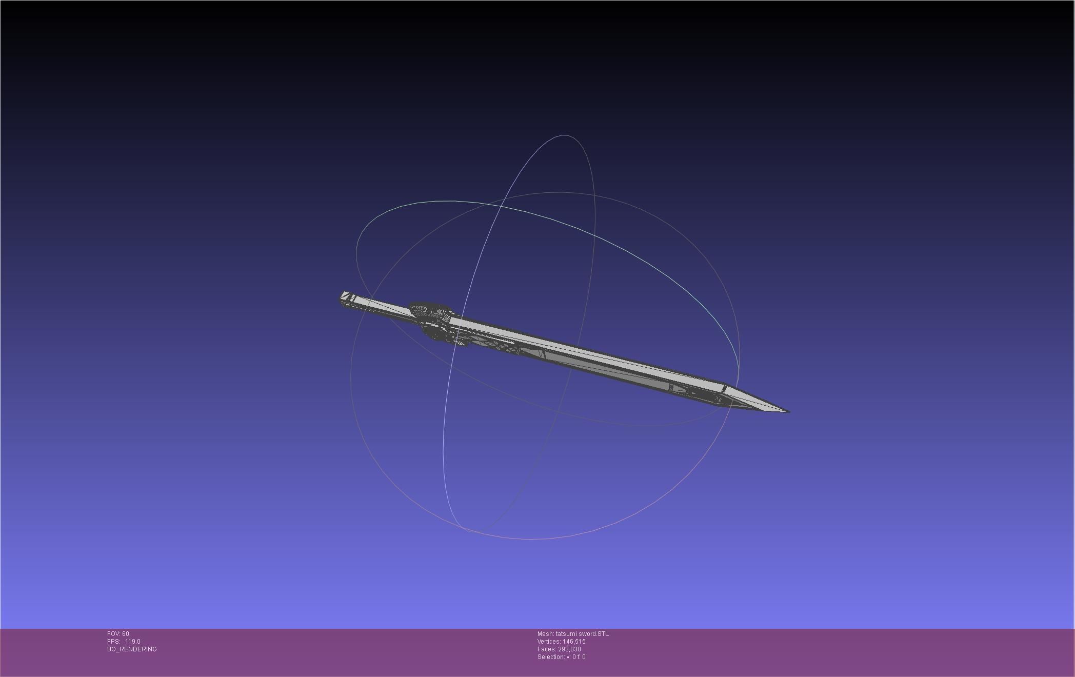 Akame Ga Kill Tatsumi Incursio Sword Printable Assembly 3D print model_22