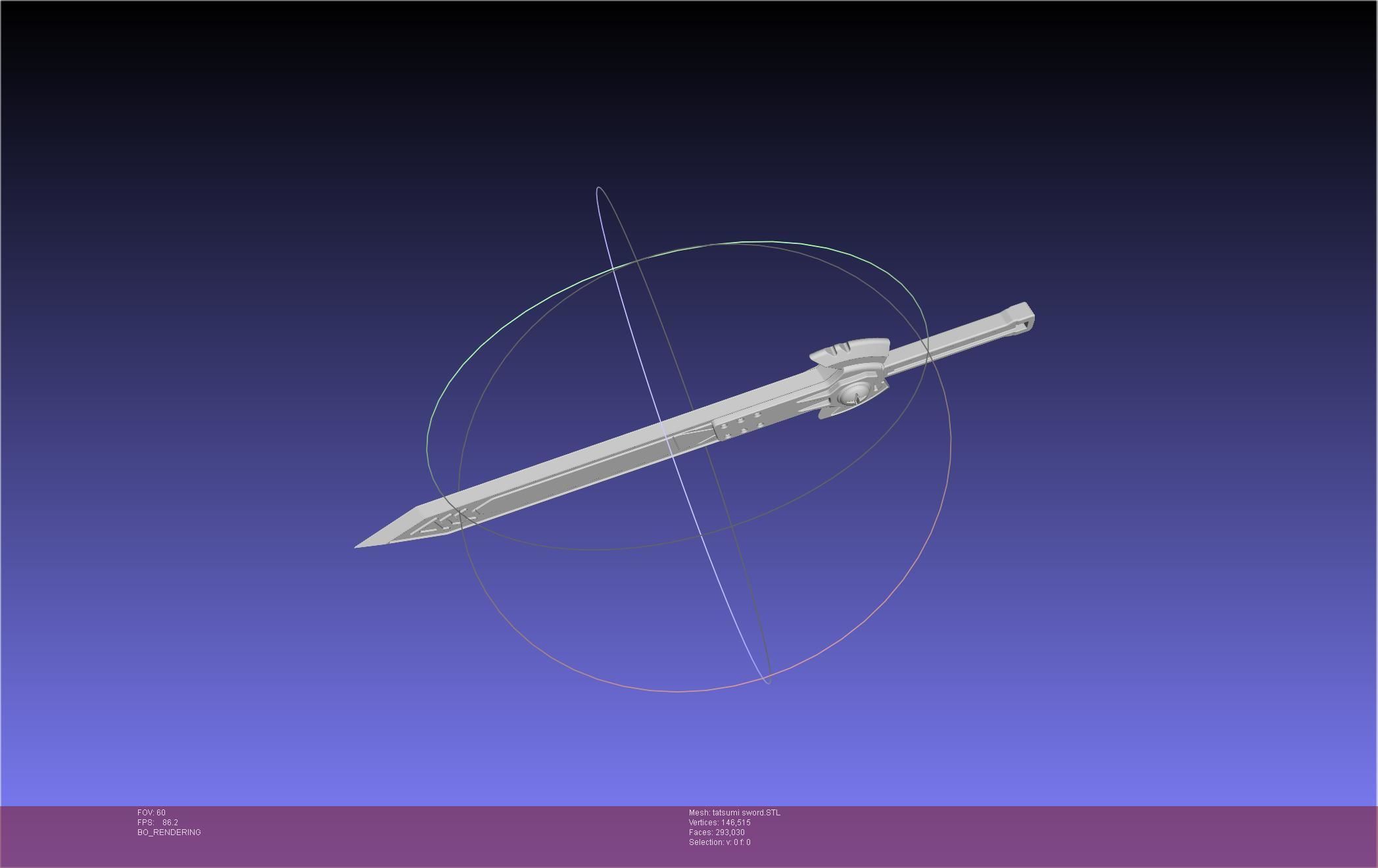 Akame Ga Kill Tatsumi Incursio Sword Printable Assembly 3D print model_7
