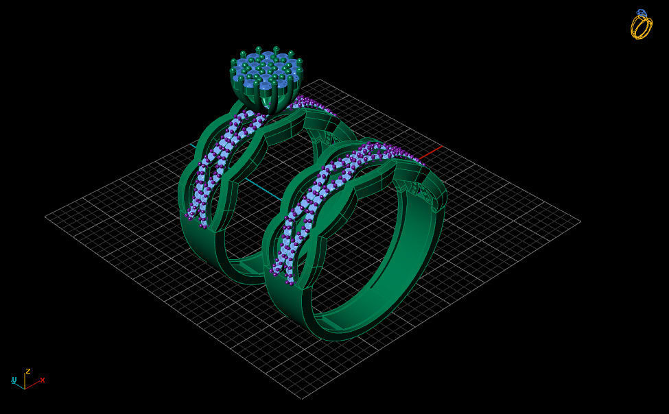 engagement Solitaire ring gold silver 3D print model_7