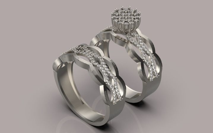 engagement Solitaire ring gold silver 3D print model_3