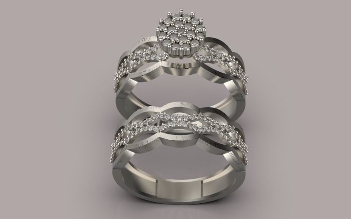 engagement Solitaire ring gold silver 3D print model_1