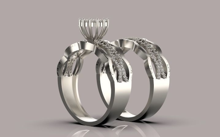 engagement Solitaire ring gold silver 3D print model_2