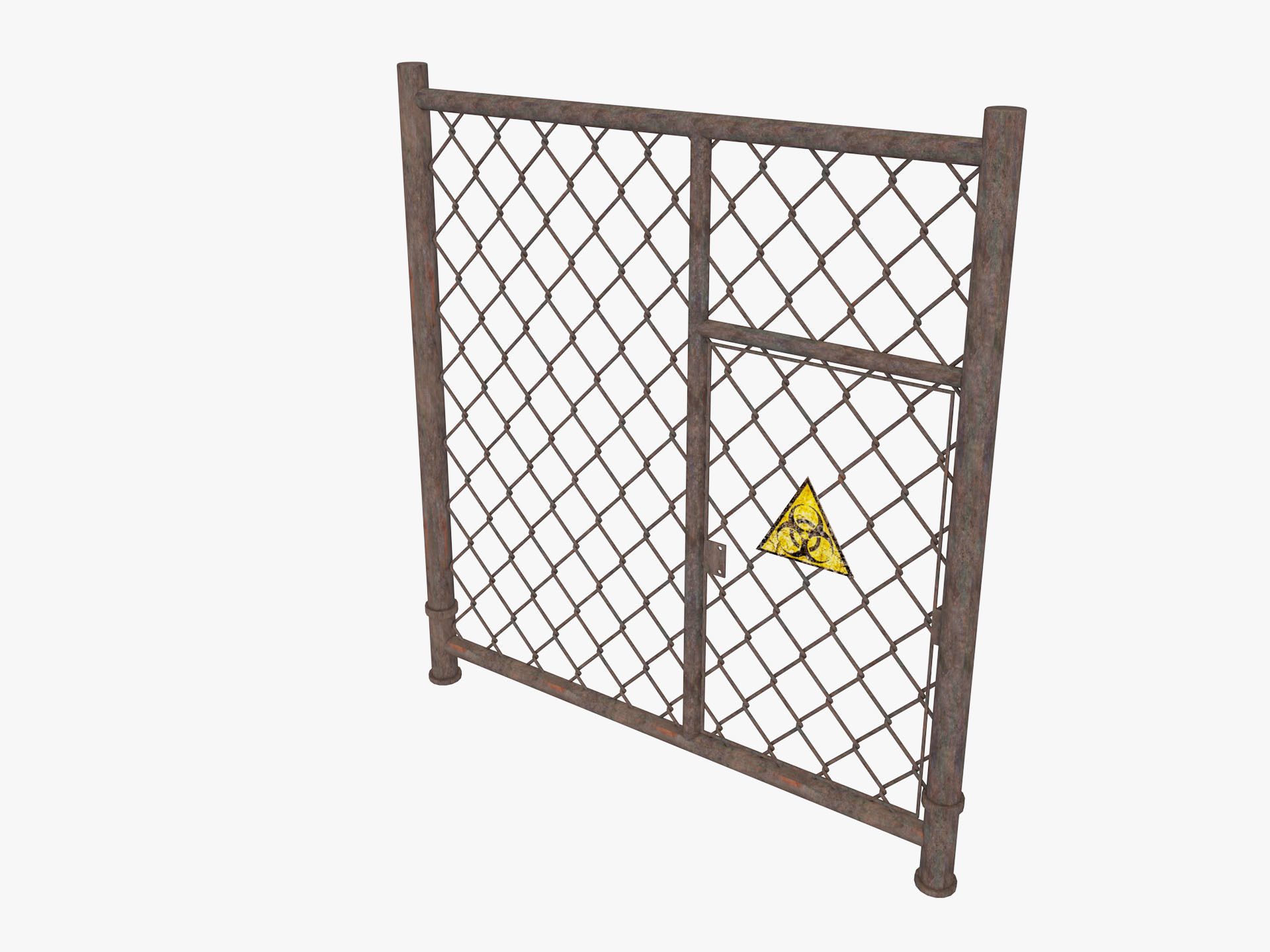 Barbed Wire fence collection 3D model_15