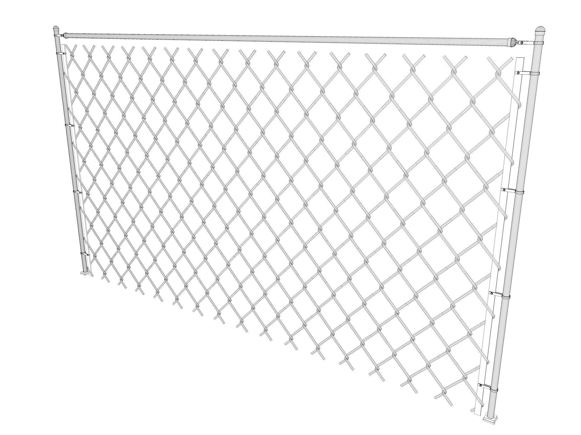 Barbed Wire fence collection 3D model_33
