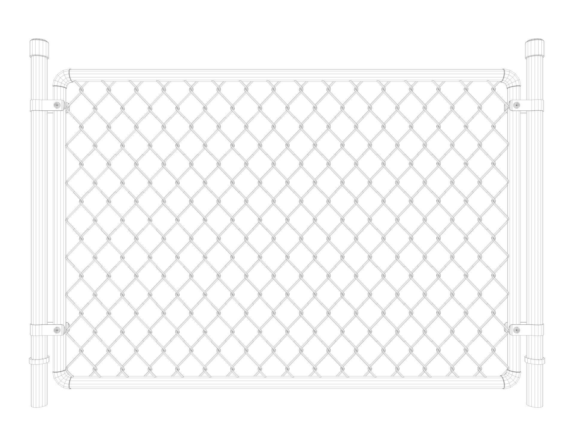 Barbed Wire fence collection 3D model_28