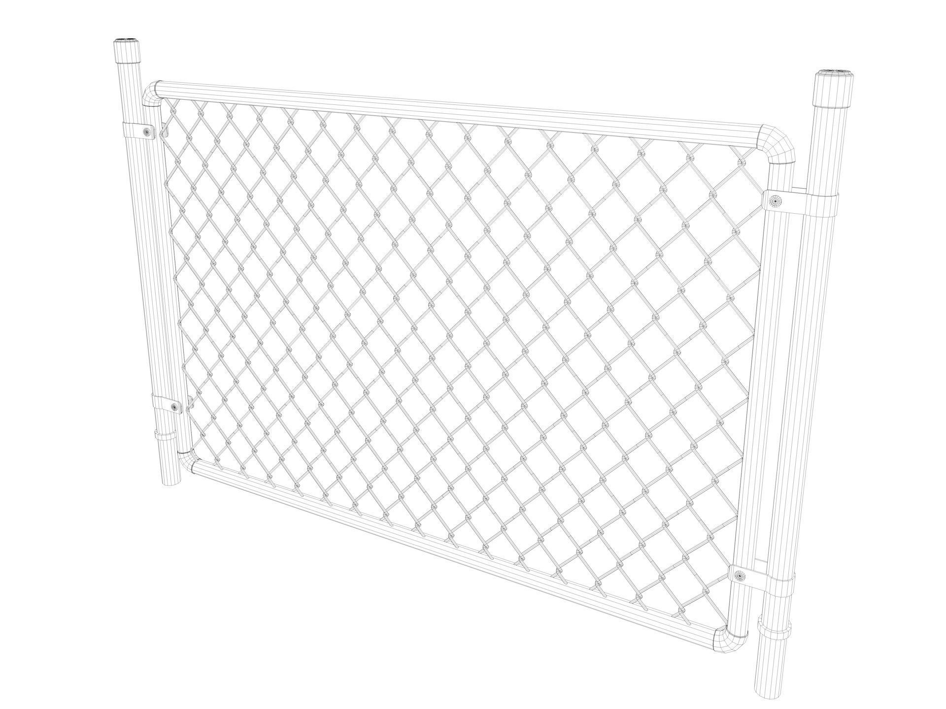 Barbed Wire fence collection 3D model_29