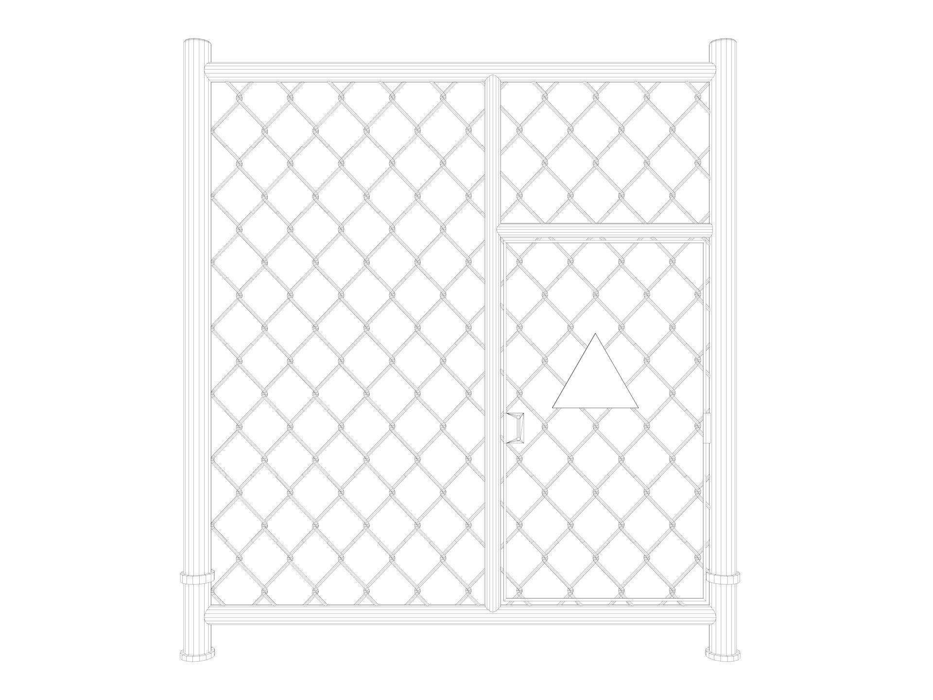 Barbed Wire fence collection 3D model_30