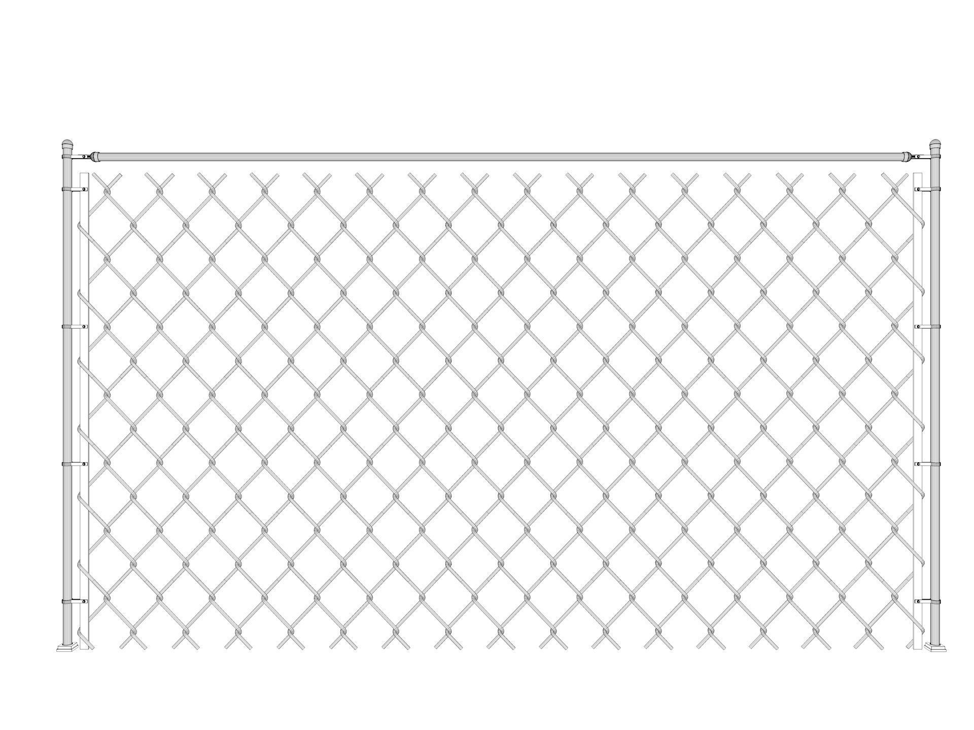 Barbed Wire fence collection 3D model_32