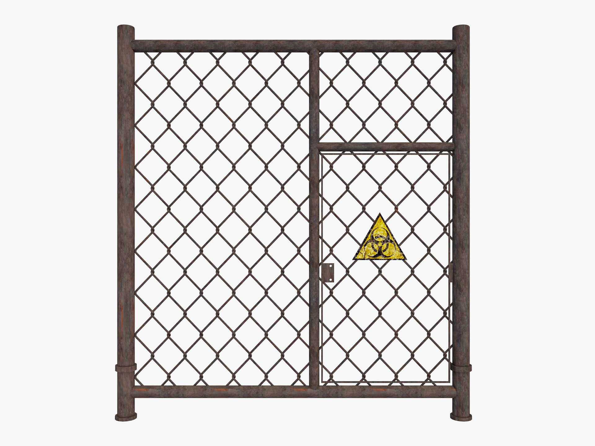 Barbed Wire fence collection 3D model_14