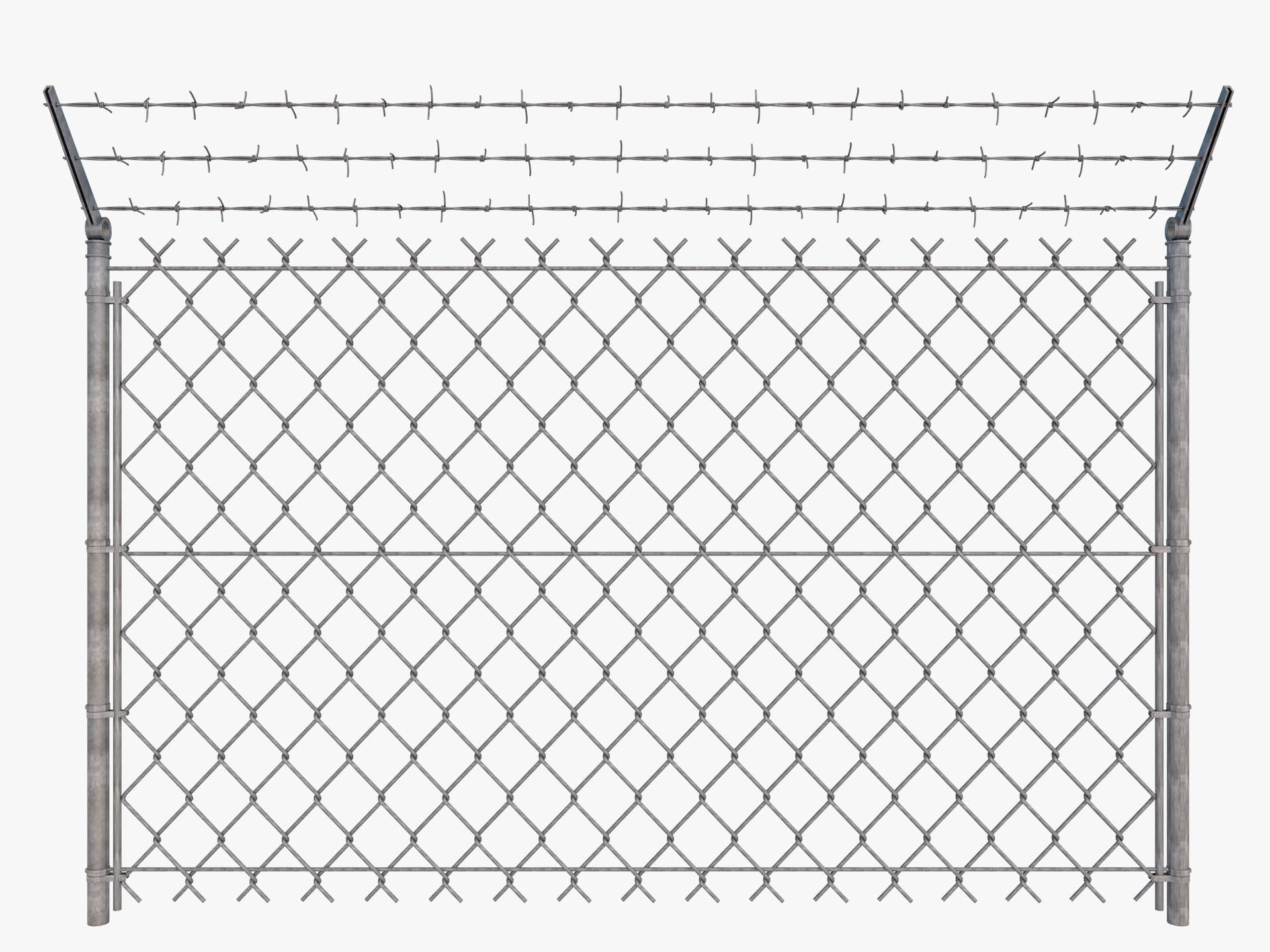 Barbed Wire fence collection 3D model_6