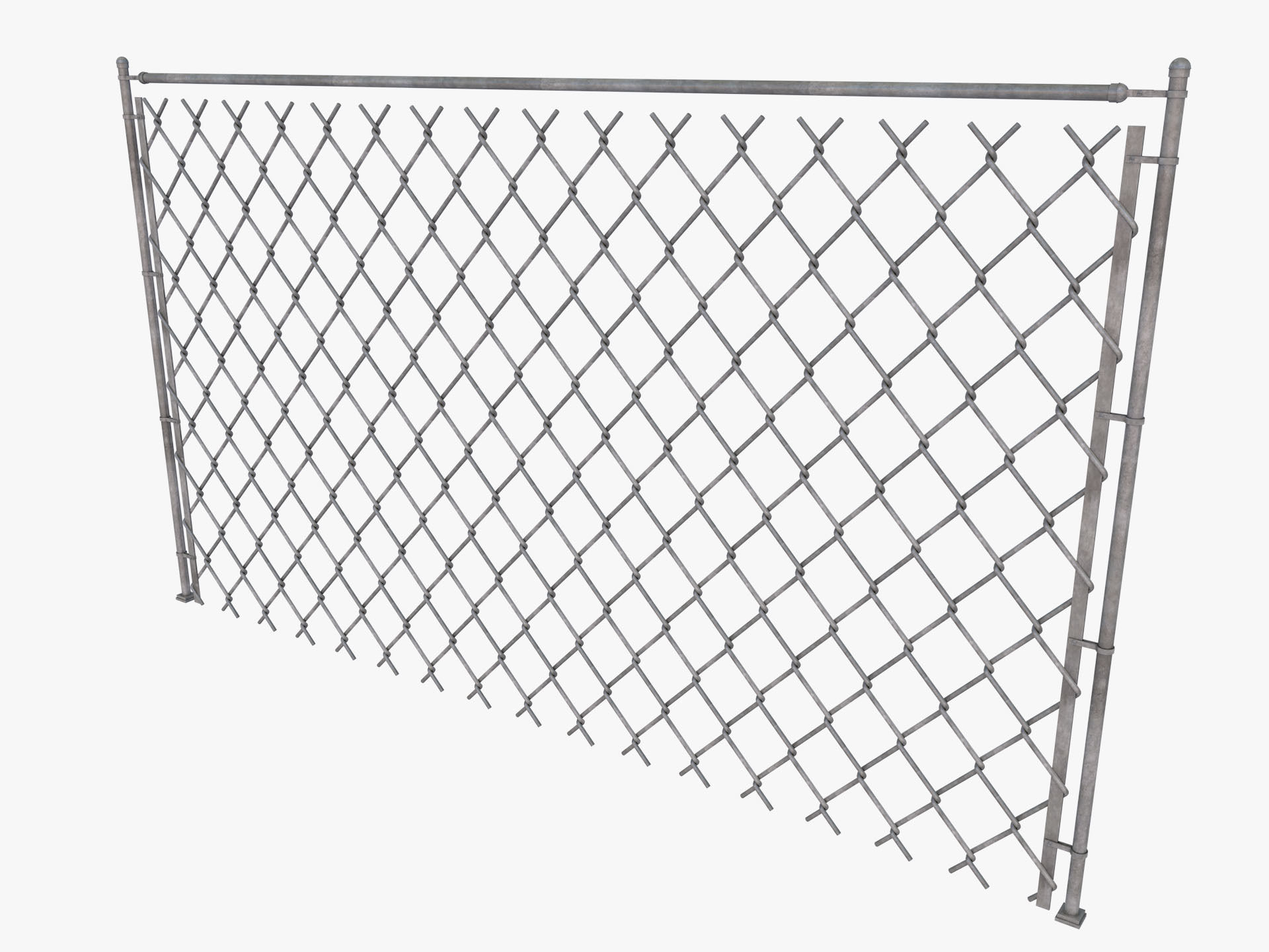 Barbed Wire fence collection 3D model_17