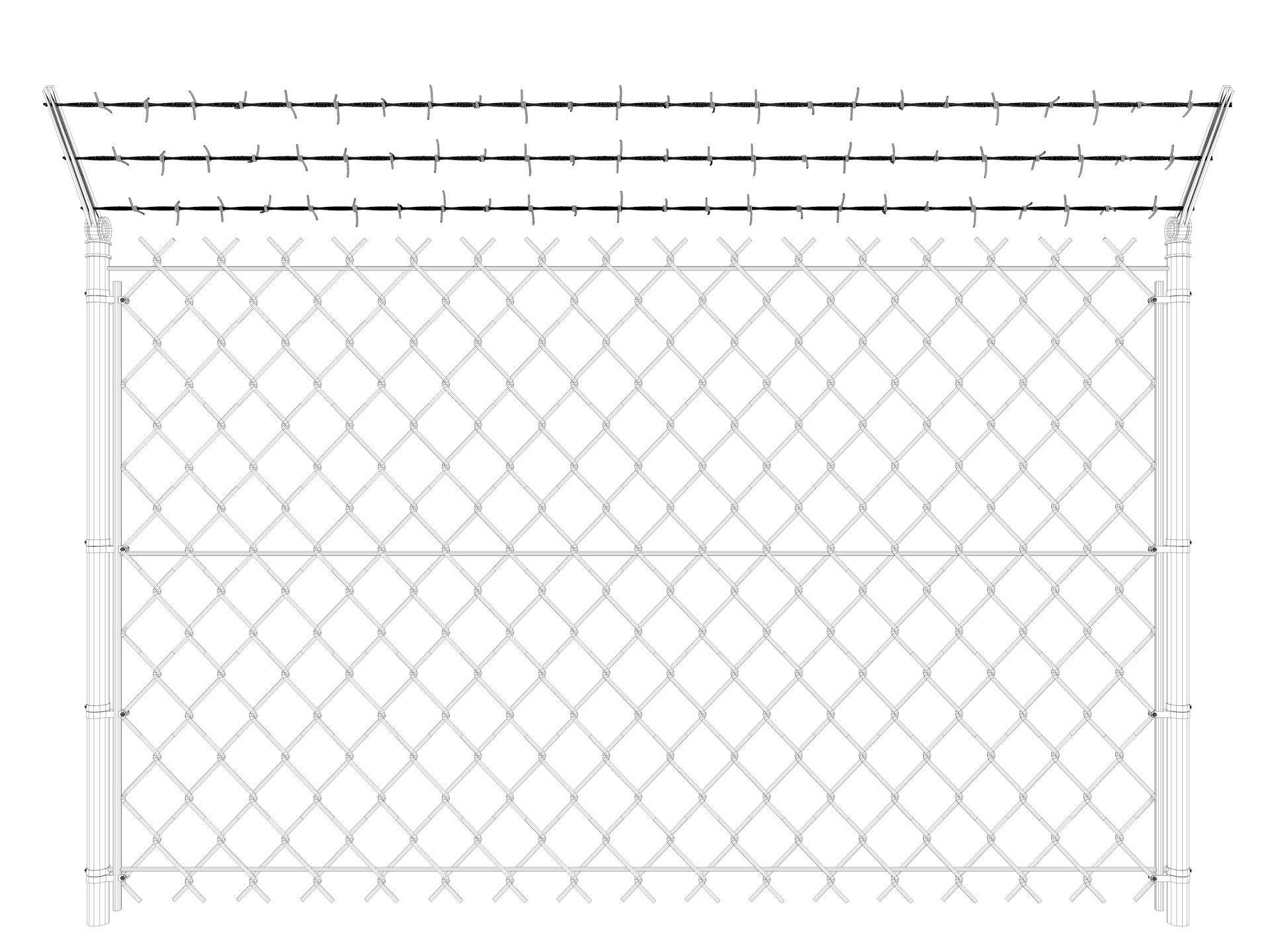 Barbed Wire fence collection 3D model_22