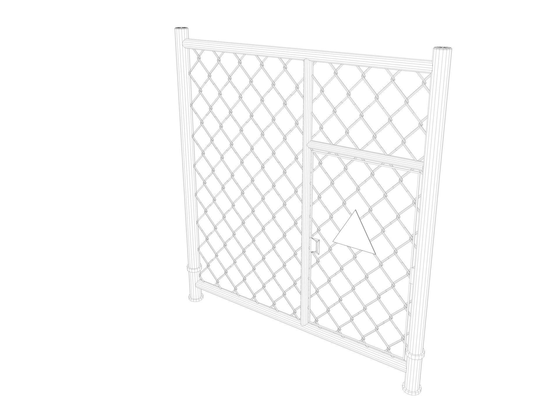 Barbed Wire fence collection 3D model_31