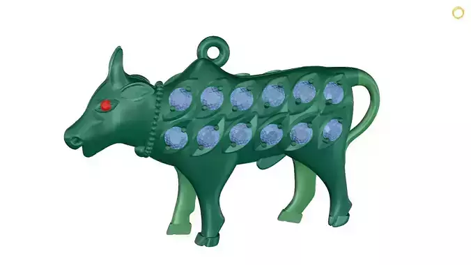 pendant tibetan zodiac bull