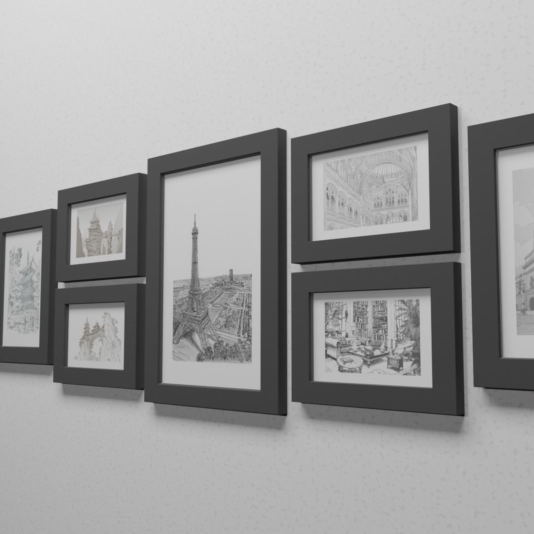 7 Photo Frame Layout Free 3D model_7