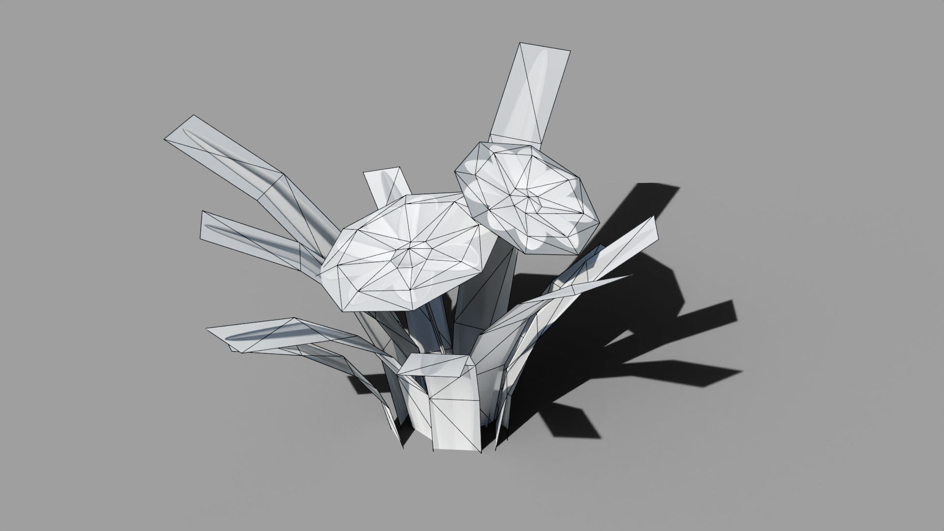 Stylized Daisy Low-poly 3D model_12