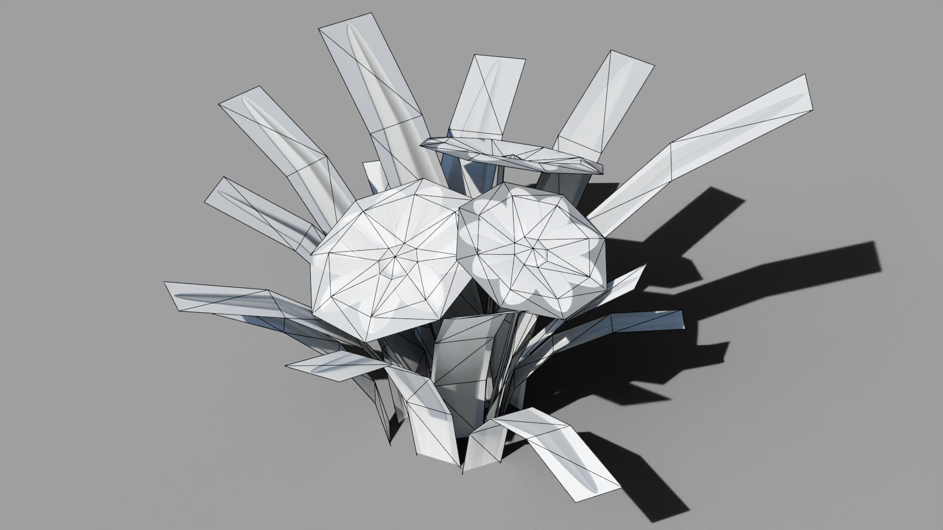 Stylized Daisy Low-poly 3D model_9