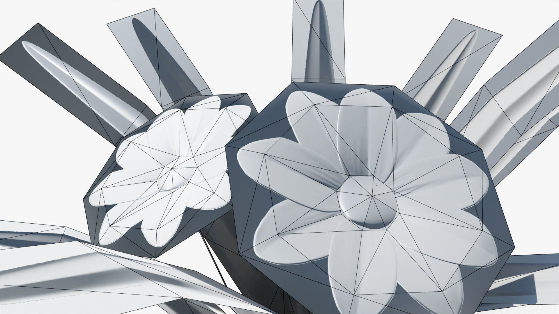 Stylized Daisy Low-poly 3D model_11