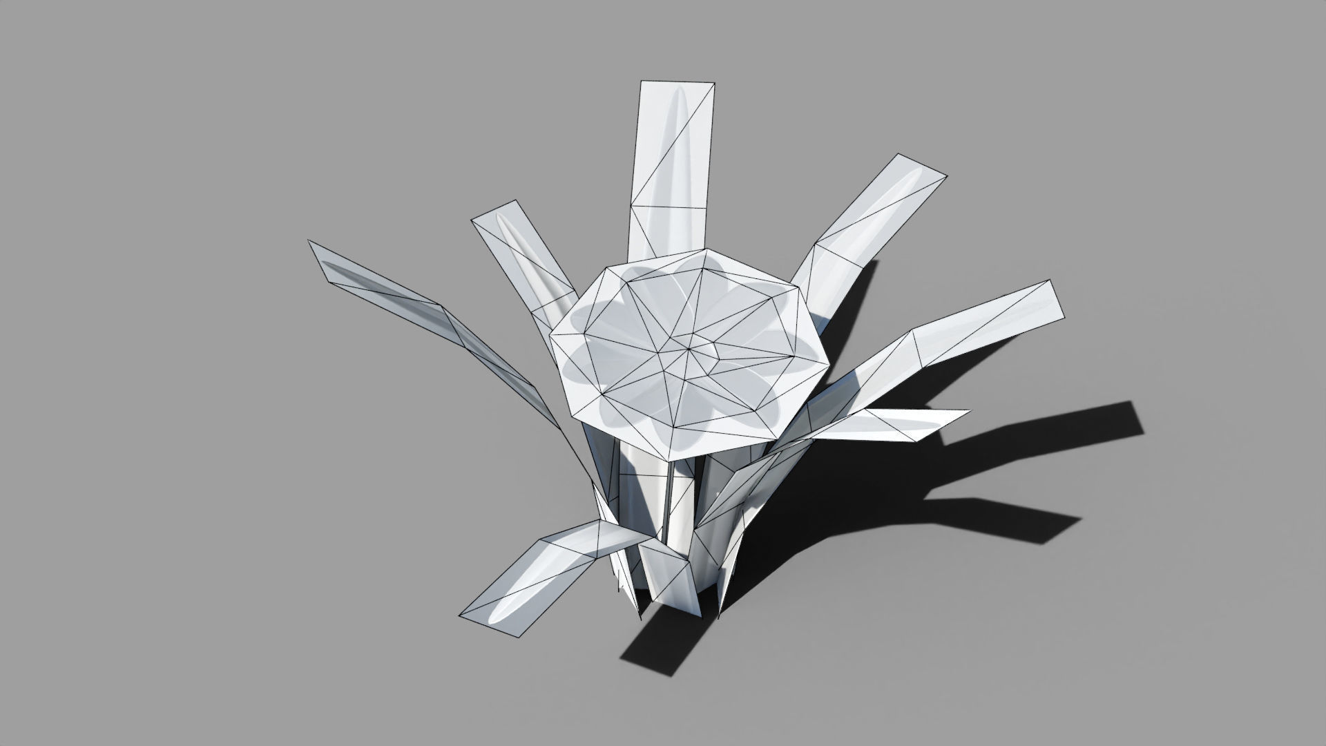 Stylized Daisy Low-poly 3D model_13